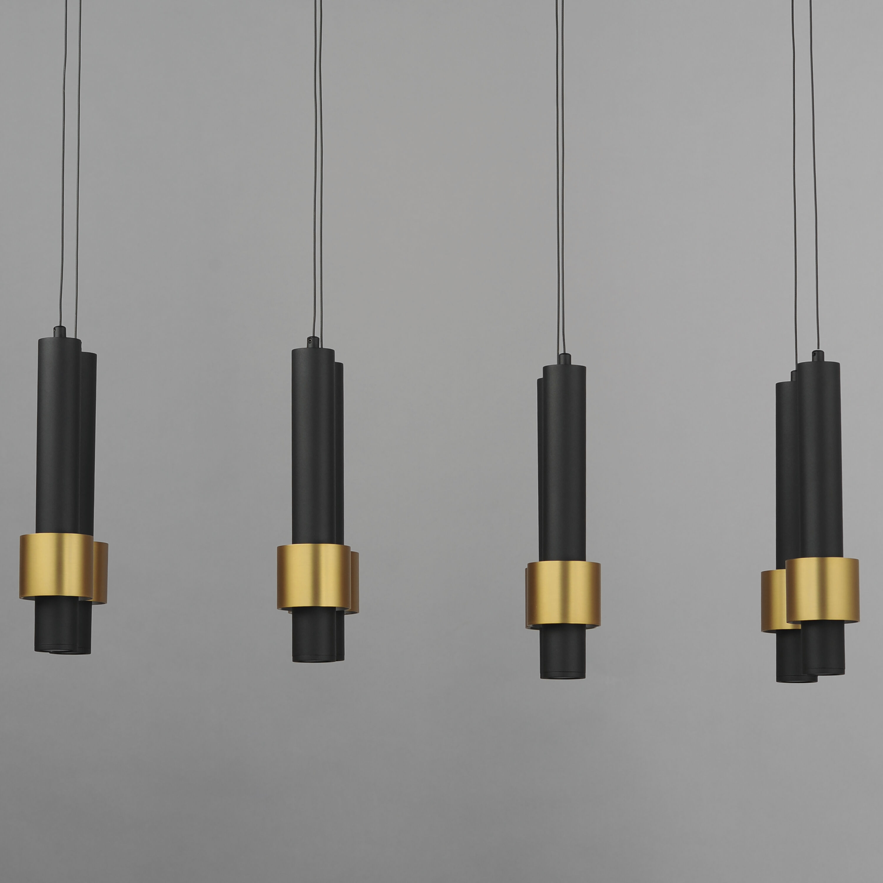 Reveal LED 32 inch Black and Gold Linear Pendant Ceiling Light in Black/Gold