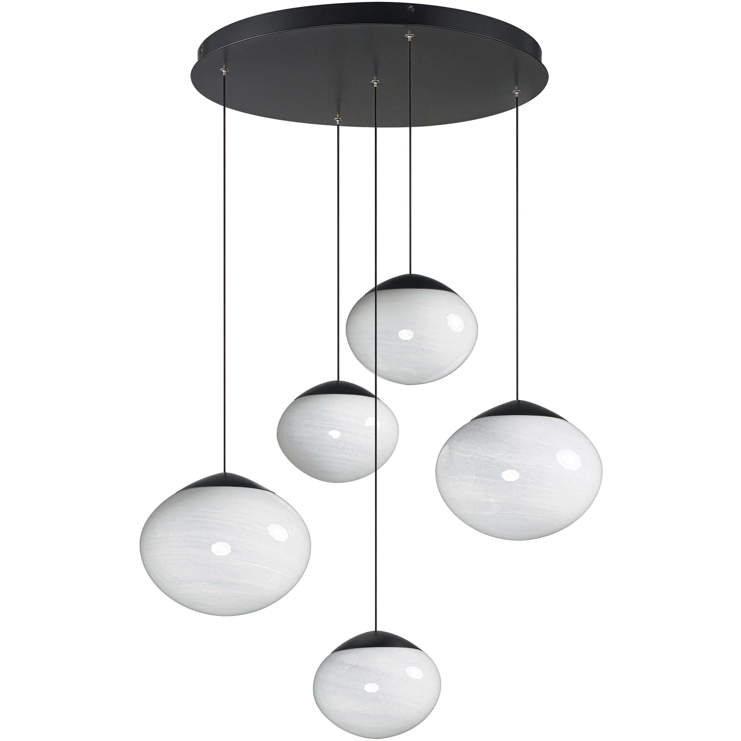 Nimbus LED 26.25 inch Black Multi-Light Pendant Ceiling Light in White Cirrus