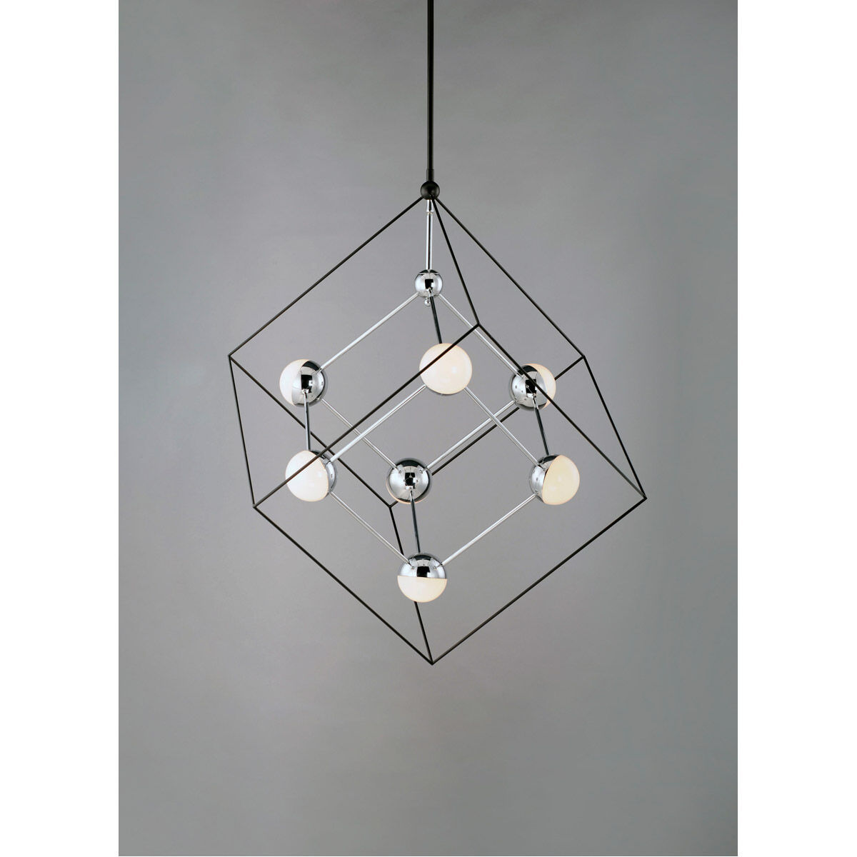 Ion LED 22.25 inch Black and Polished Chrome Single Pendant Ceiling Light