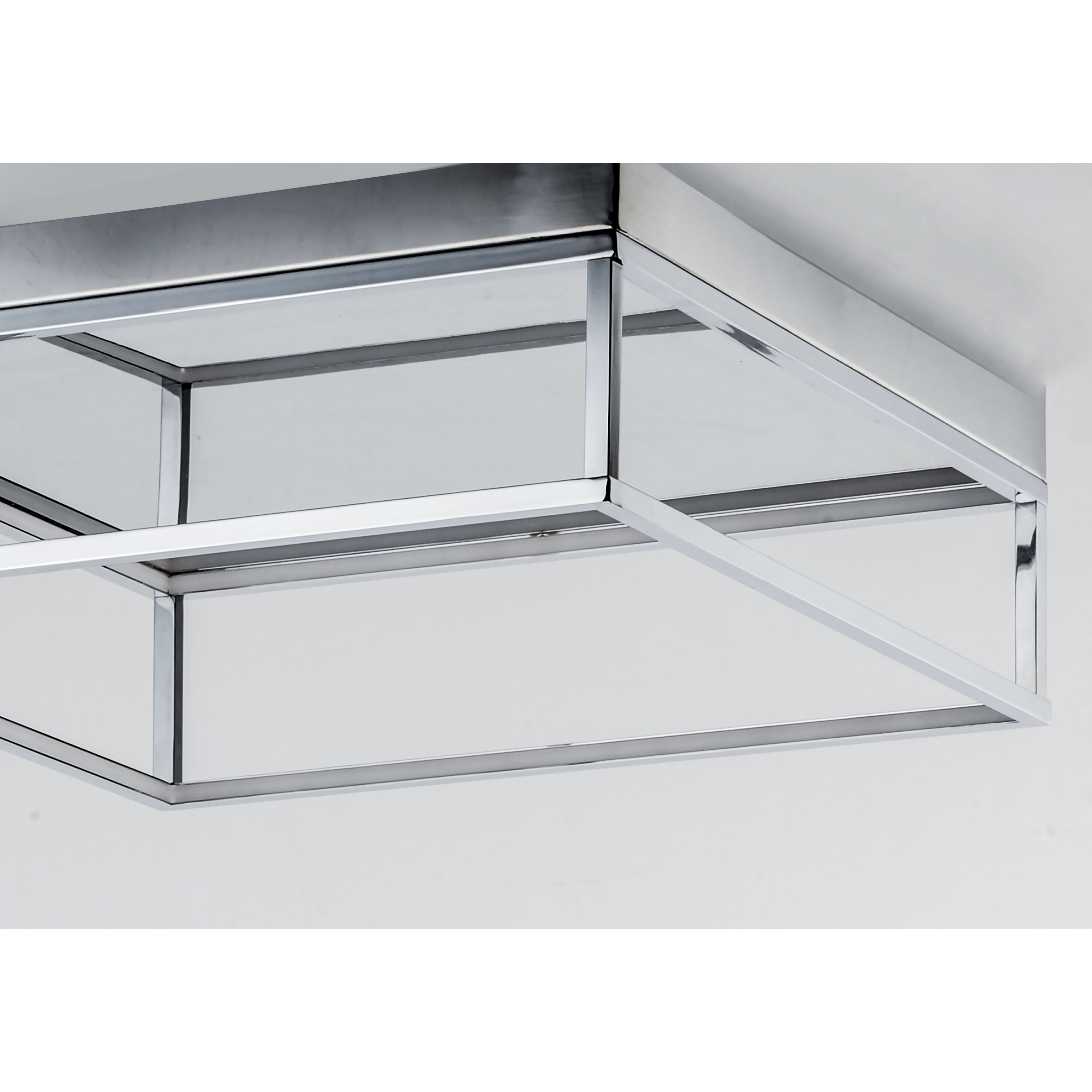 4 Square LED 20 inch Polished Chrome Flush Mount Chandelier Ceiling Light
