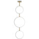 Hoopla LED 15.75 inch White and Gold Chandelier Ceiling Light in White/Gold