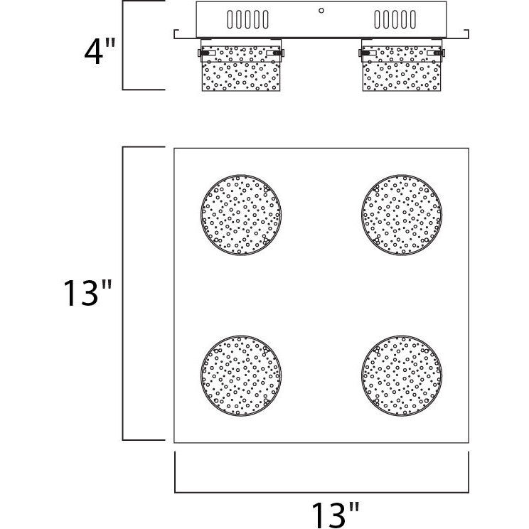 Fizz IV LED 13 inch Polished Chrome Flush Mount Ceiling Light