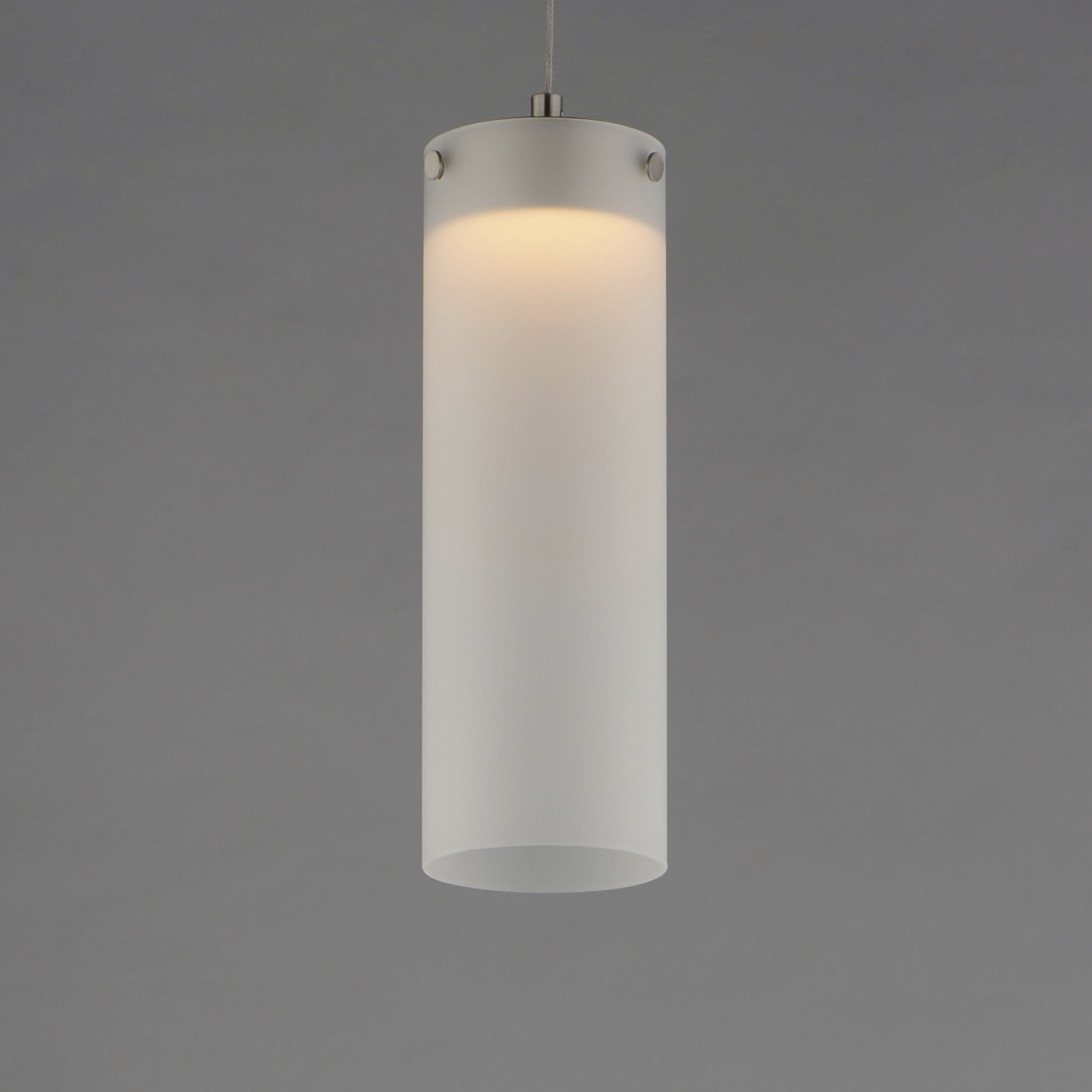 Highball LED 4.25 inch Satin Nickel Mini Pendant Ceiling Light in Translucent Frost