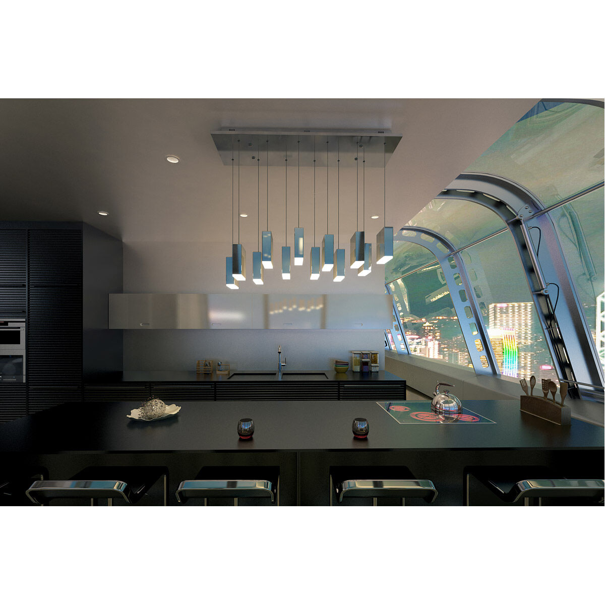 Brick LED 3 inch Polished Chrome Mini Pendant Ceiling Light