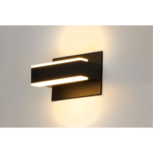 Omni LED 7.25 inch Black Bath Vanity Light Wall Light