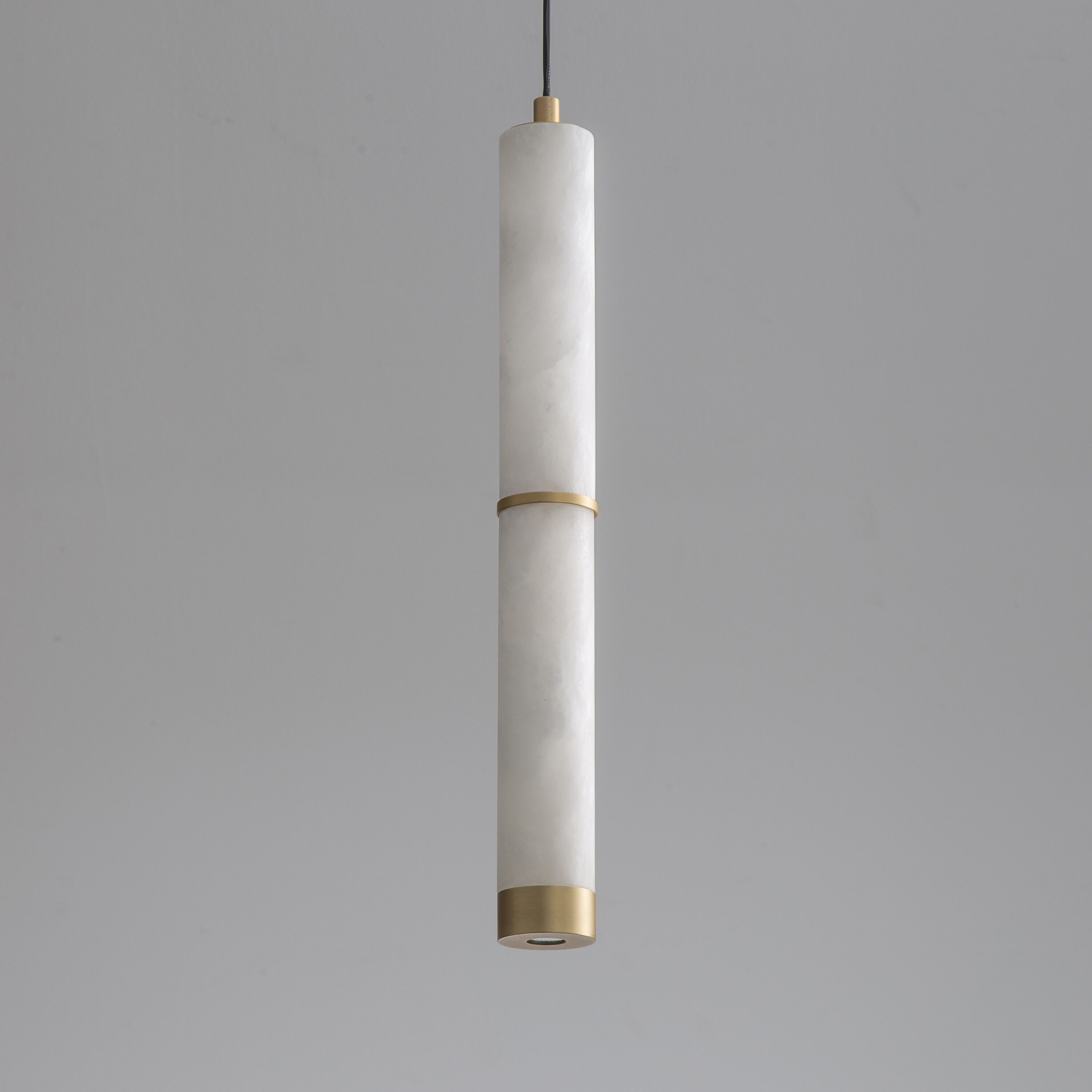 Aragon LED 2 inch White Alabaster and Gold Mini Pendant Ceiling Light