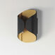 Folio LED 9.75 inch Black with Gold Outdoor Wall Mount in Black/Gold