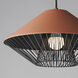 Phoenix LED 15.5 inch Brick with Black Single Pendant Ceiling Light in Brick and Black