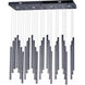 Flute LED 11.75 inch Black Chrome Multi-Light Pendant Ceiling Light