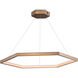 Hex LED 40 inch Brushed Champagne Suspension Pendant Ceiling Light
