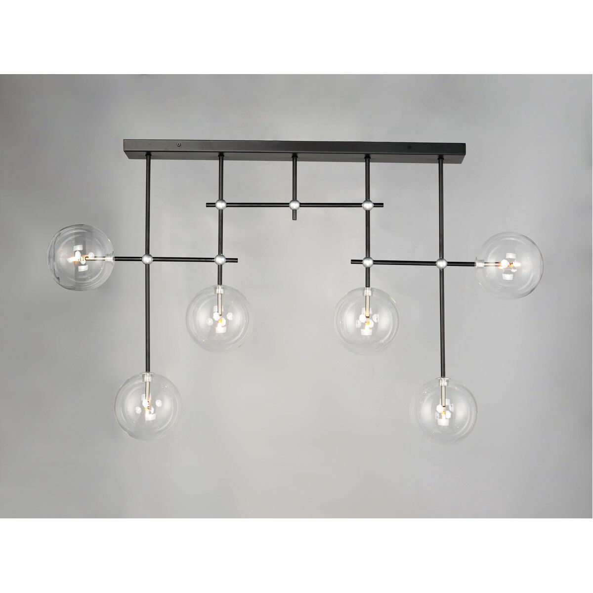 Global LED 6 inch Black and Satin Nickel Multi-Light Pendant Ceiling Light