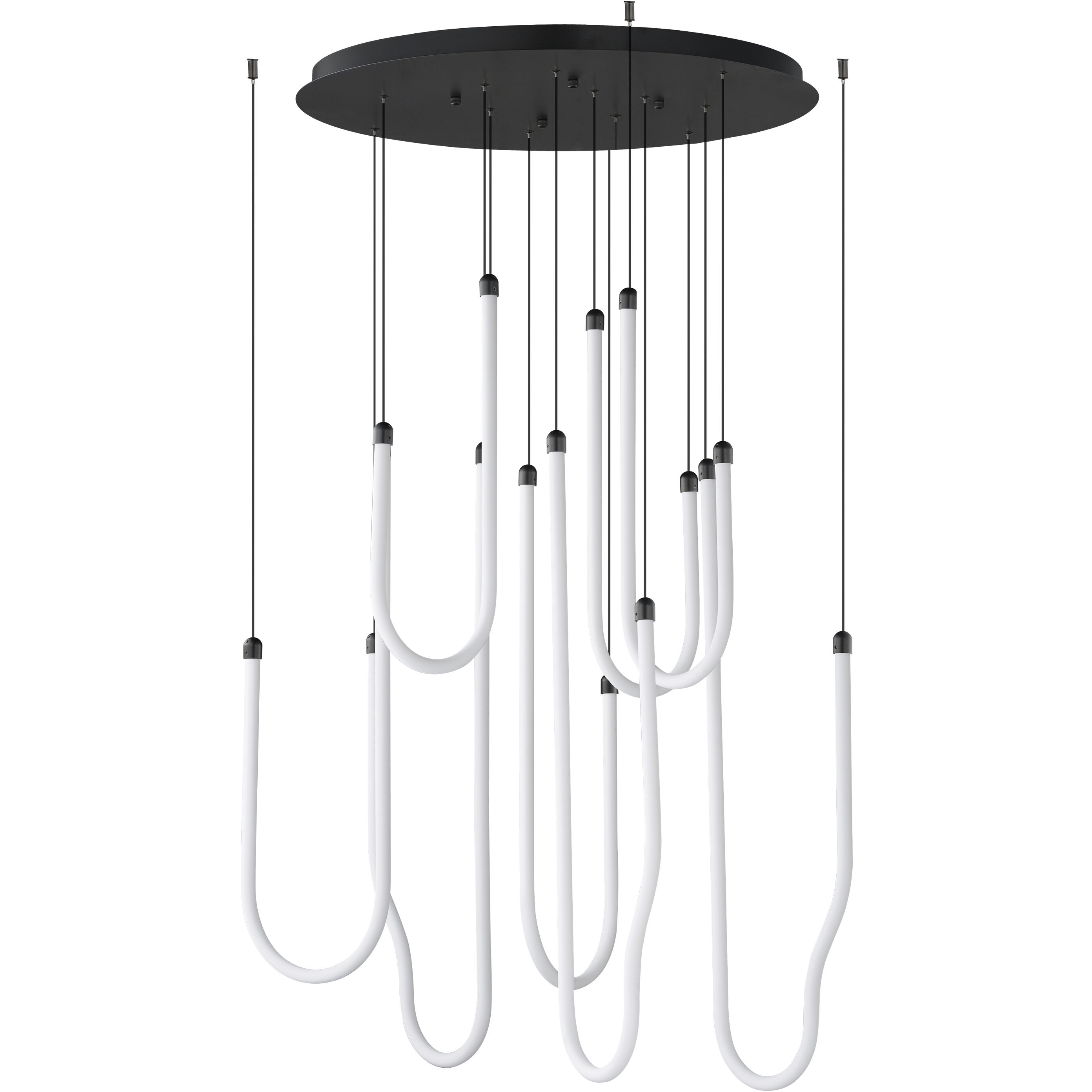 Soleil LED 35.5 inch Black Multi-Light Pendant Ceiling Light