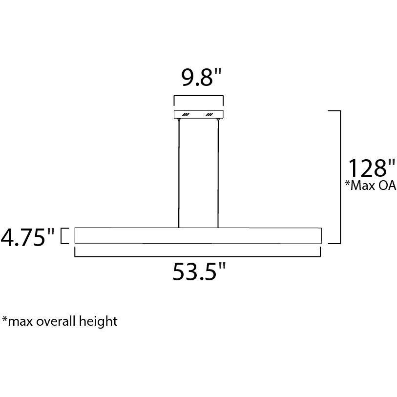 Blade LED 53.5 inch Brushed Aluminum Linear Pendant Ceiling Light