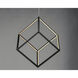 4 Square LED 20.5 inch Black Single Pendant Ceiling Light