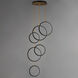 Hoopla LED 25 inch Black and Gold Single Pendant Ceiling Light in Black/Gold