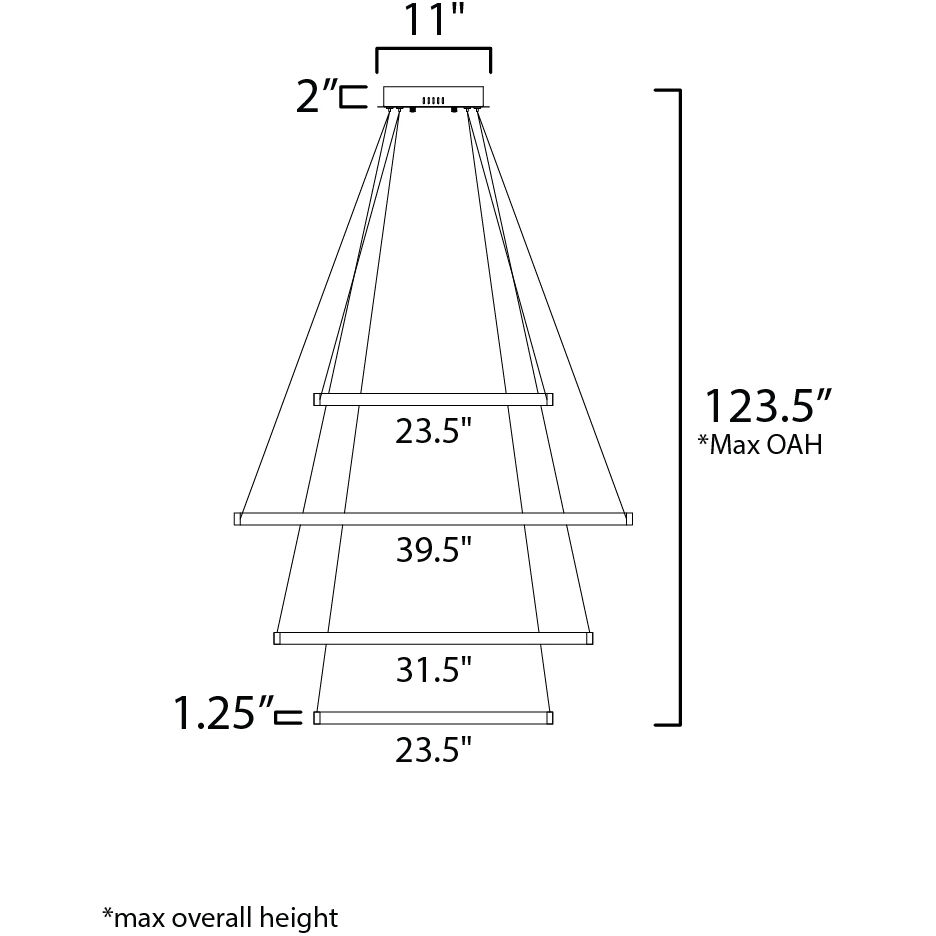 Groove LED 39.5 inch Gold Single Pendant Ceiling Light