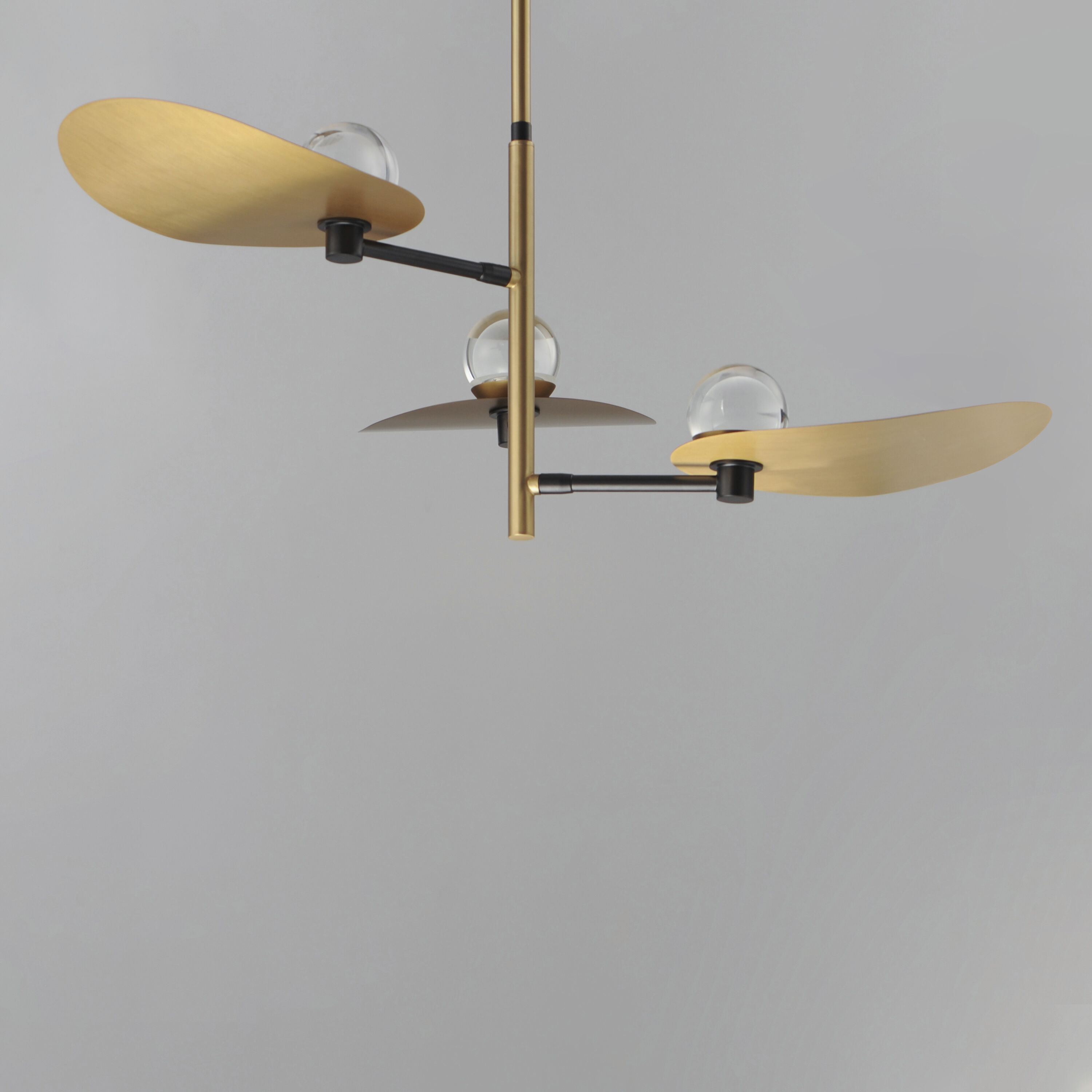 Pearl LED 39.25 inch Black and Natural Aged Brass Suspension Pendant Ceiling Light