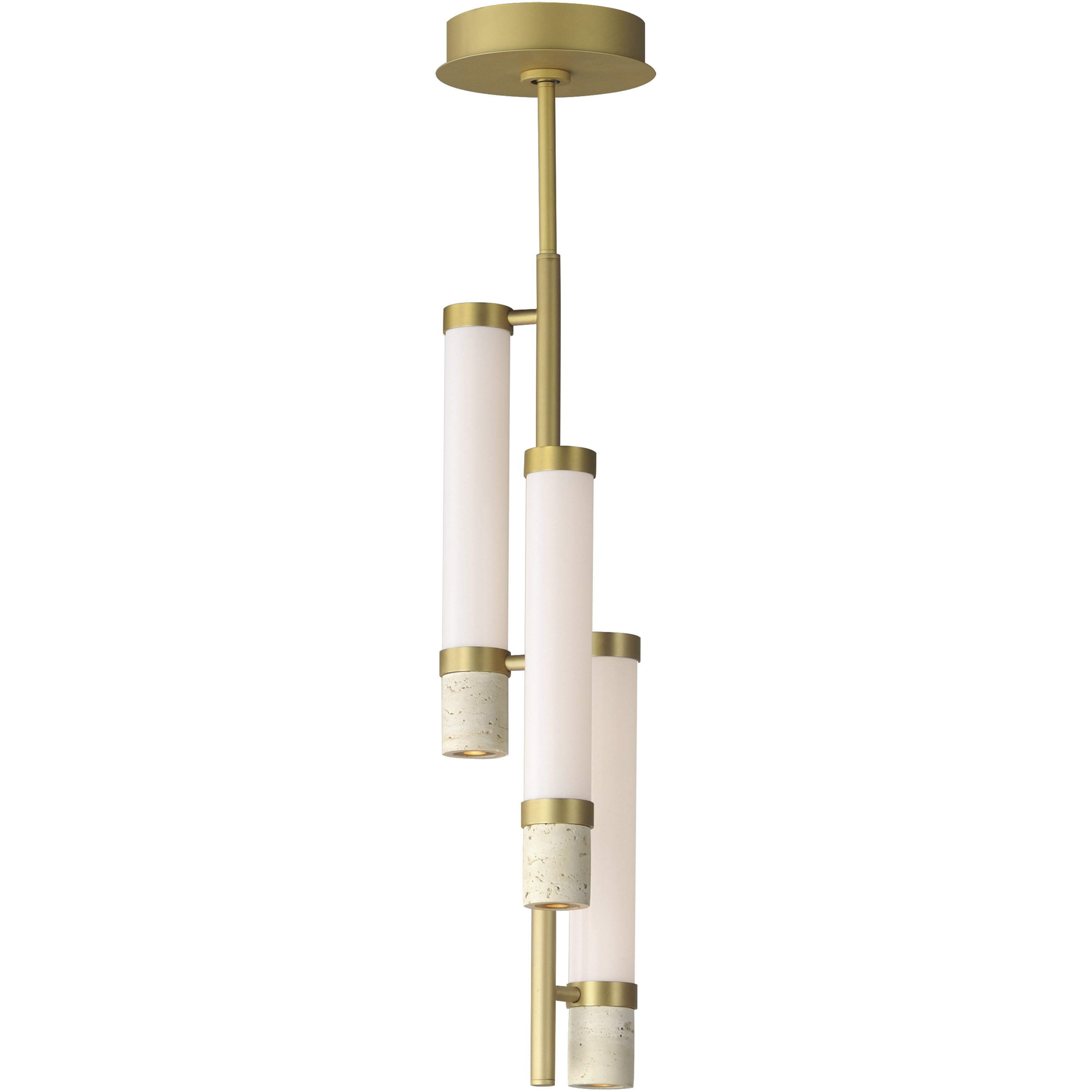 Travertine LED 7.75 inch Travertine and Gold Multi-Light Pendant Ceiling Light