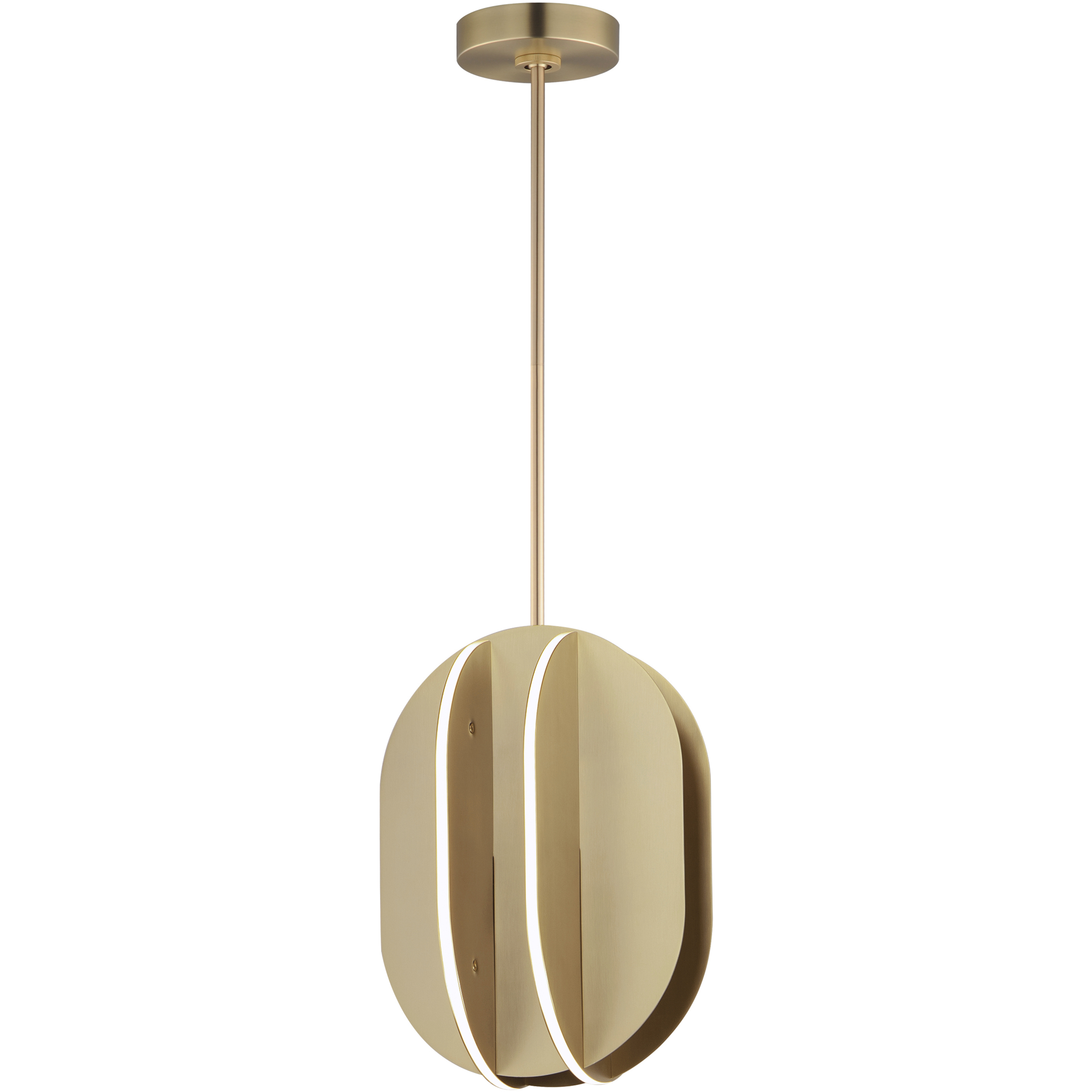 Interval LED 9.75 inch Satin Brass Single Pendant Ceiling Light