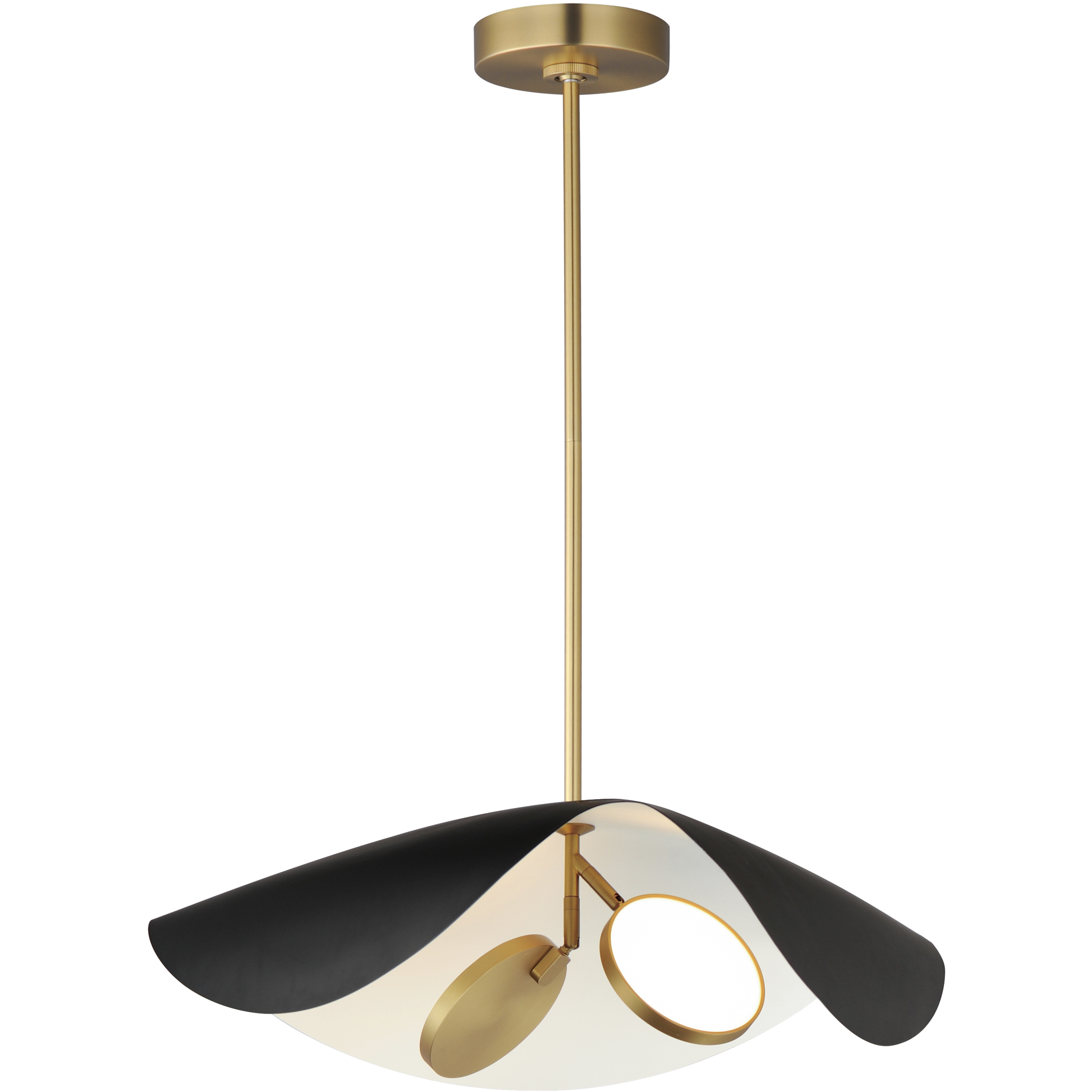 Carmen LED 24 inch Black and Gold Single Pendant Ceiling Light in Black/Gold