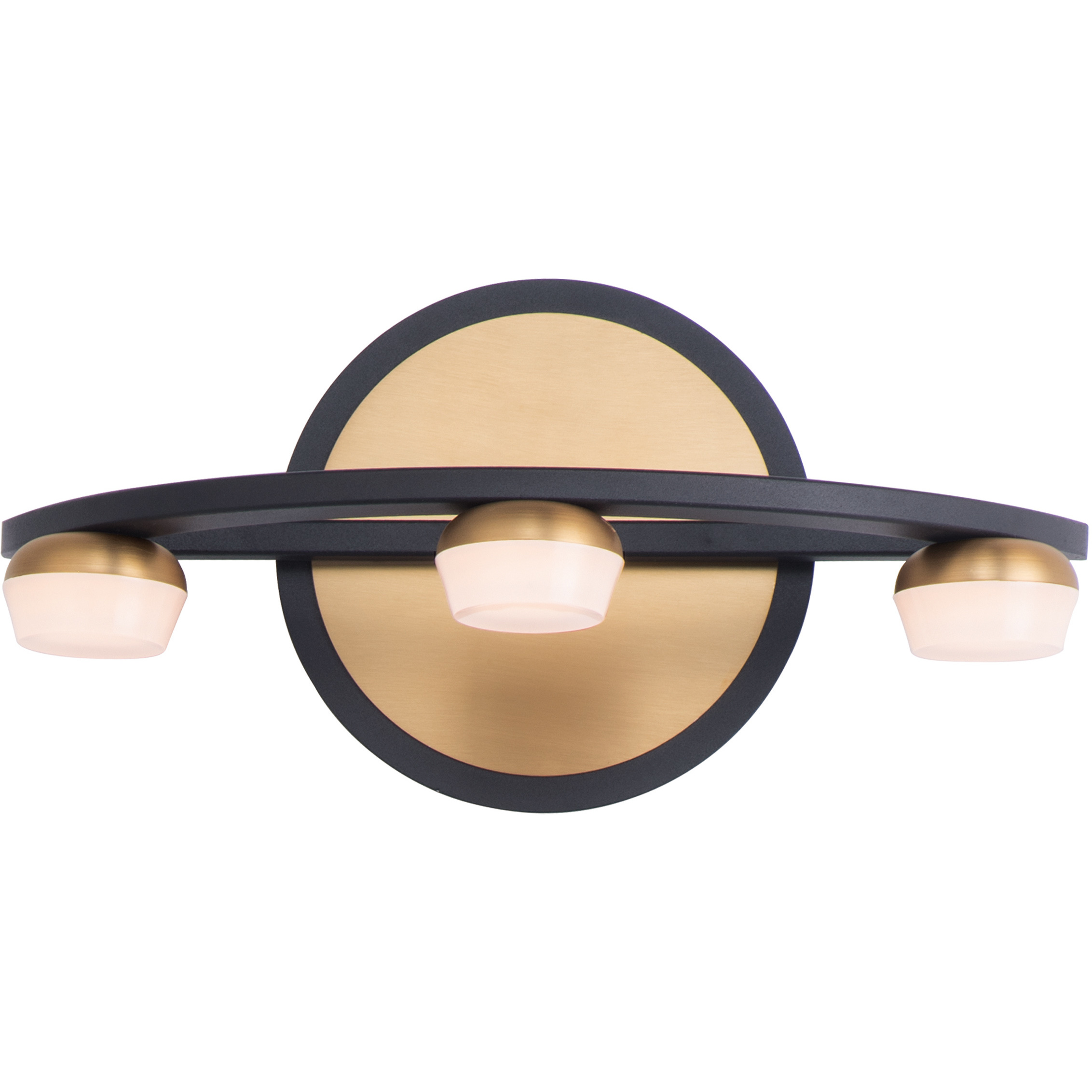Button LED 11.75 inch Black and Gold Bath Vanity Wall Light
