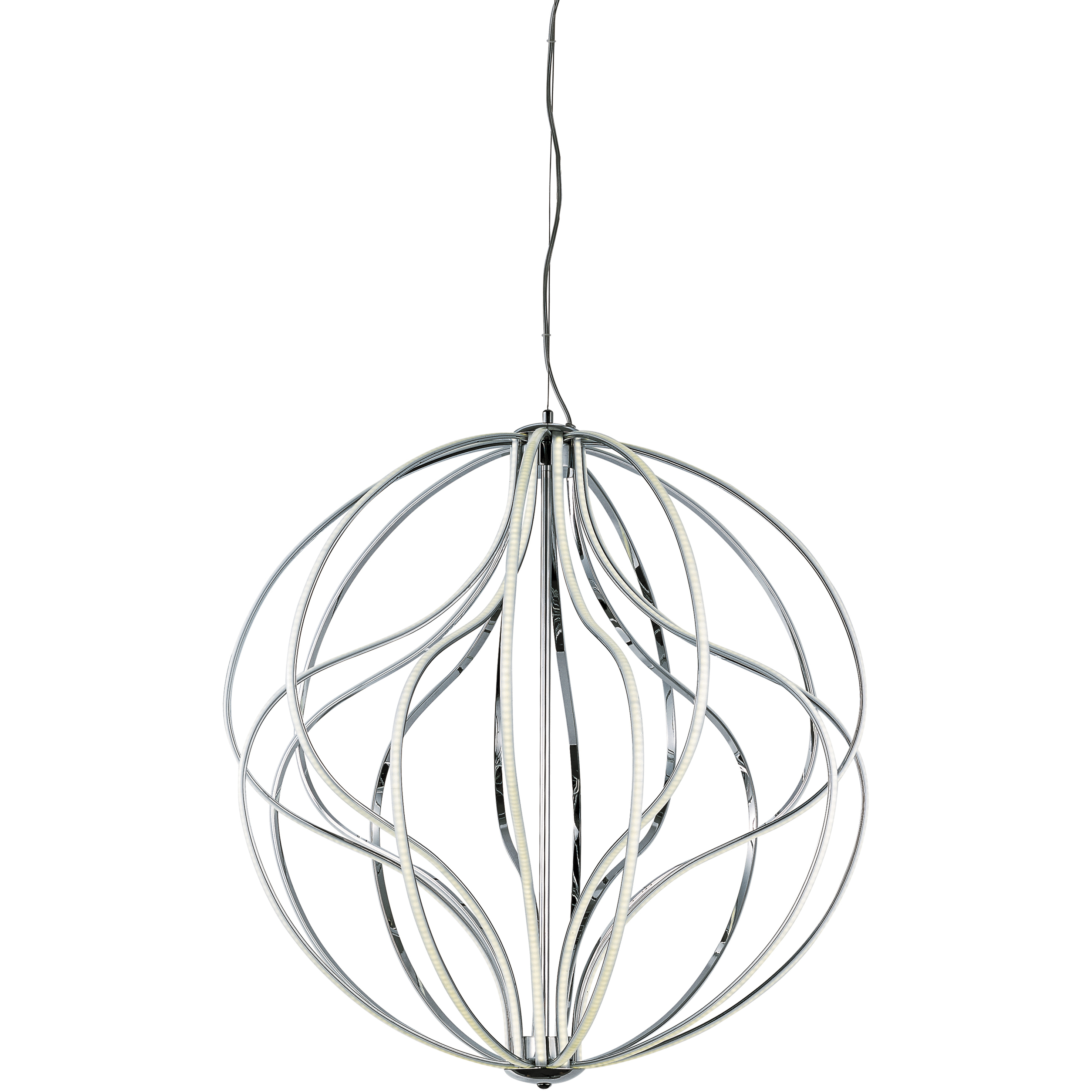 Aura LED 31 inch Polished Chrome Single Pendant Ceiling Light
