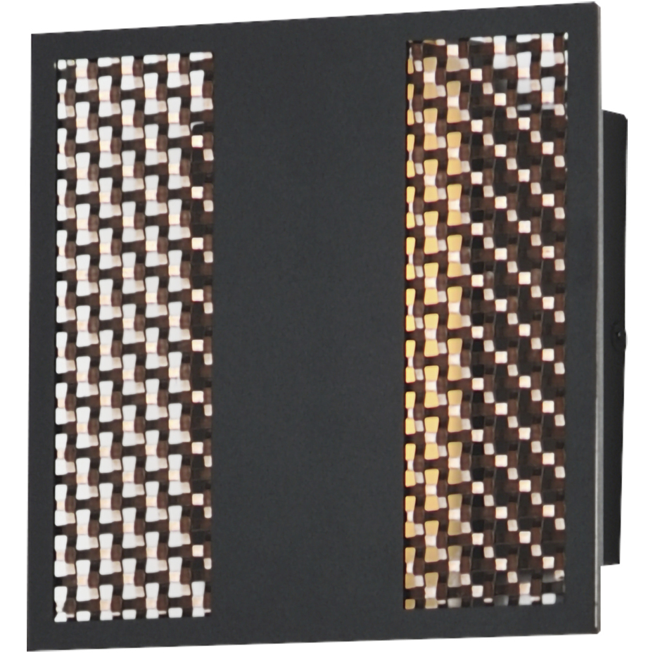 Interlace LED 6.5 inch Black and Aged Copper Outdoor Wall Mount