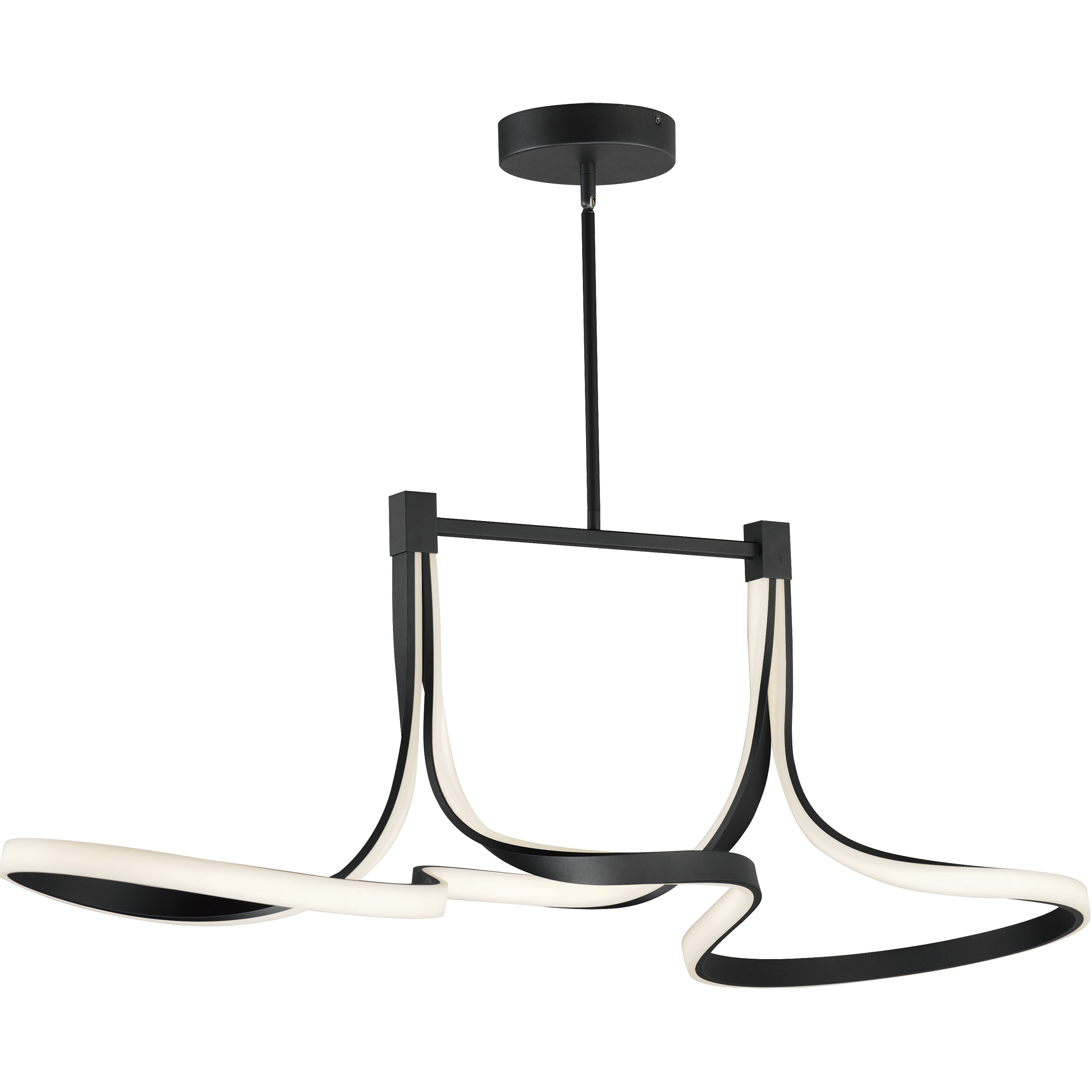Serpentine LED 56.5 inch Black Linear Pendant Ceiling Light