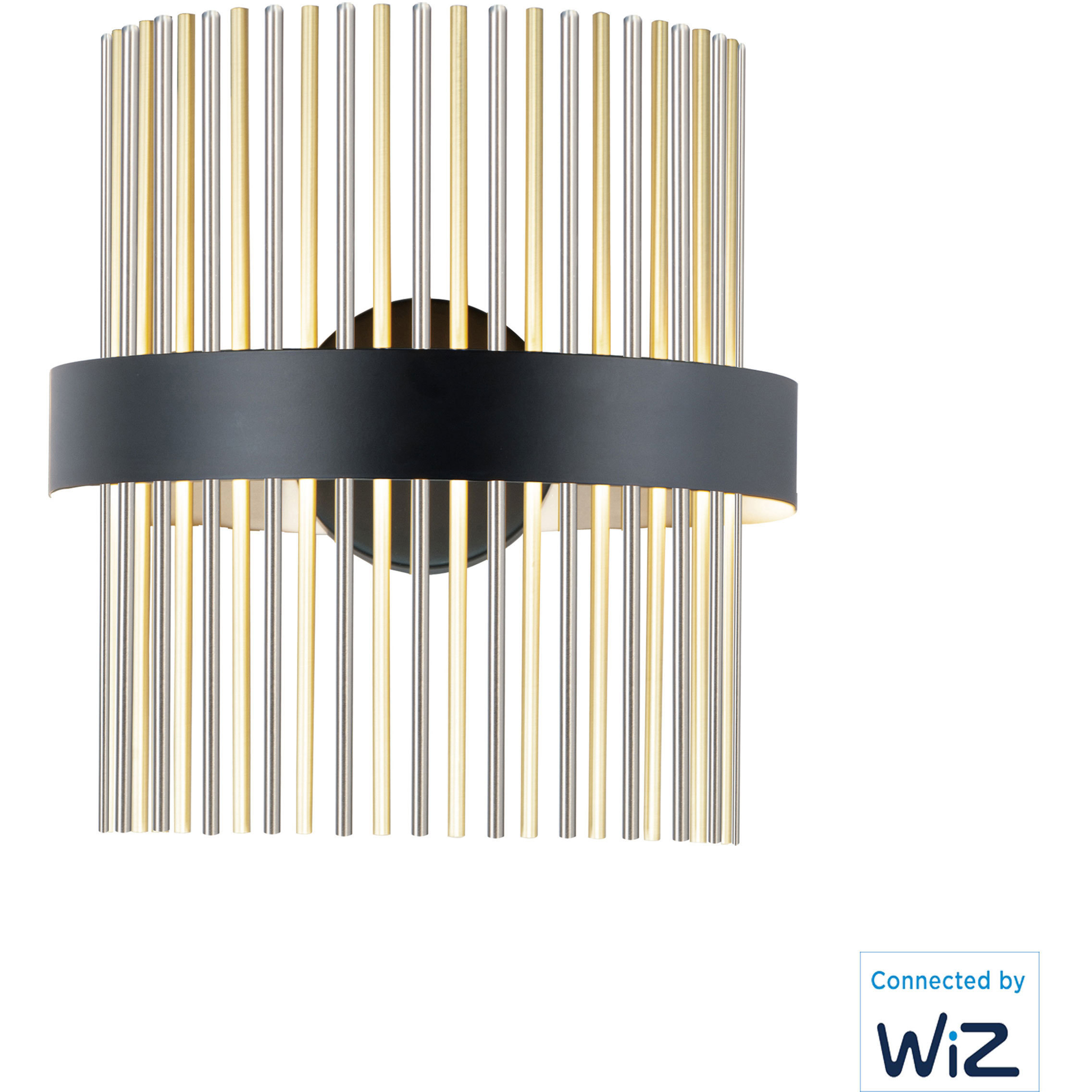 Chimes WiZ LED 7 inch Black and Satin Nickel and Satin Brass Wall Sconce Wall Light in Black and Satin Brass and Satin Nickel