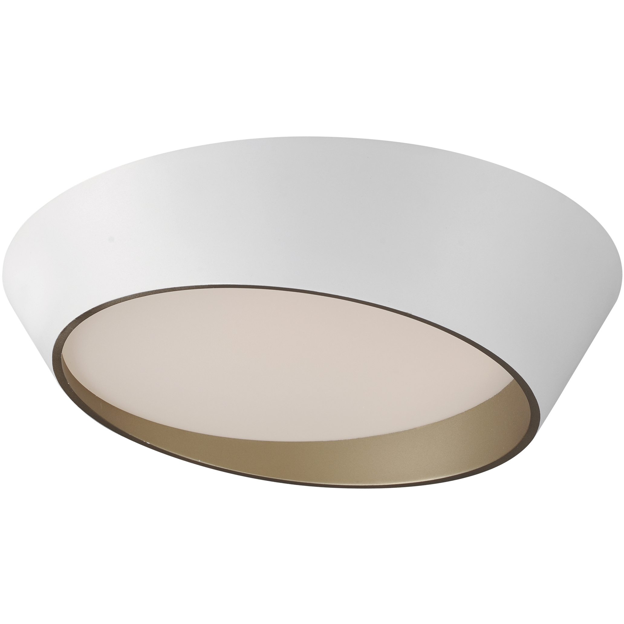 Slant LED 19.75 inch White and Gold Flush Mount Ceiling Light