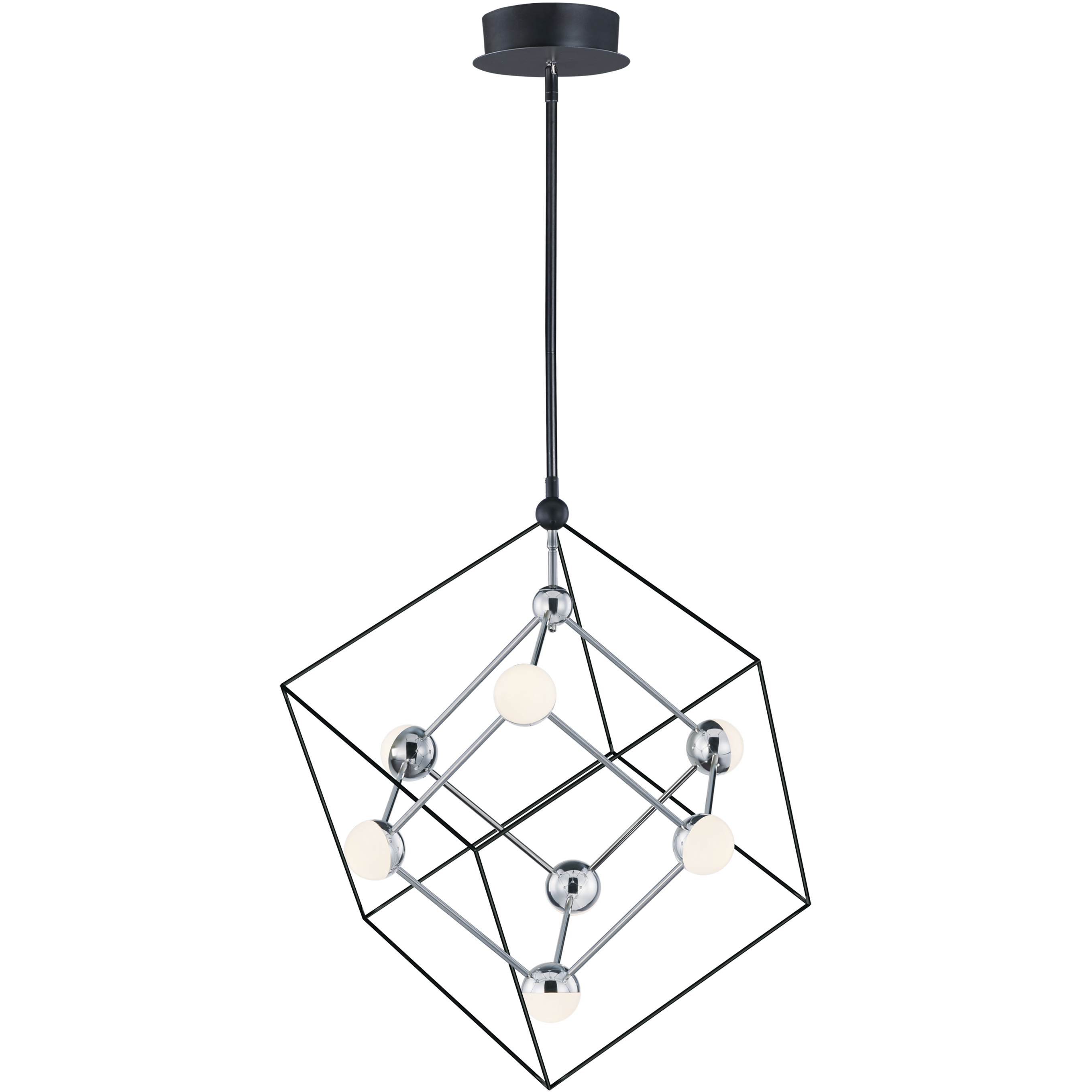 Ion LED 22.25 inch Black and Polished Chrome Single Pendant Ceiling Light