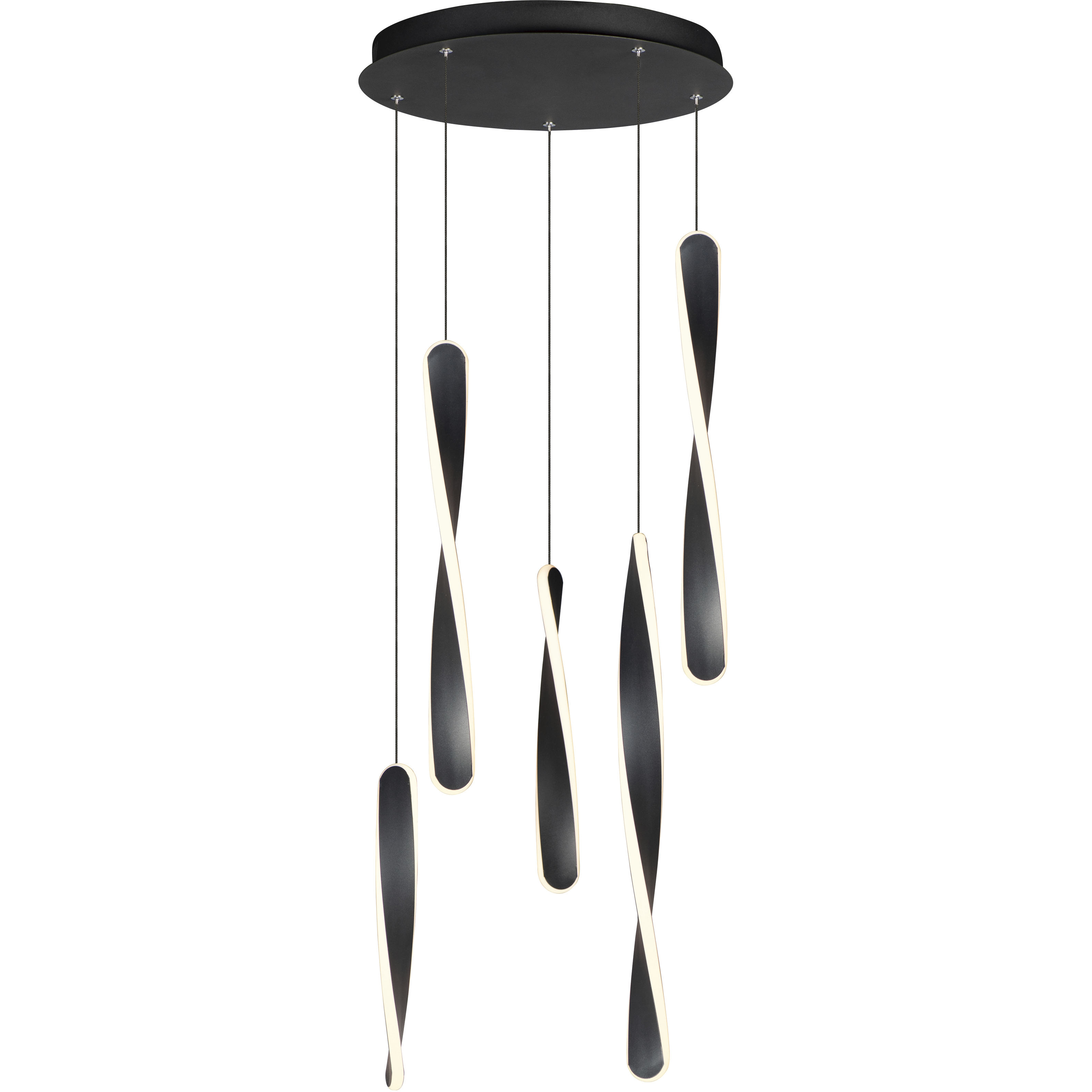 Pirouette LED 16 inch Black Multi-Light Pendant Ceiling Light