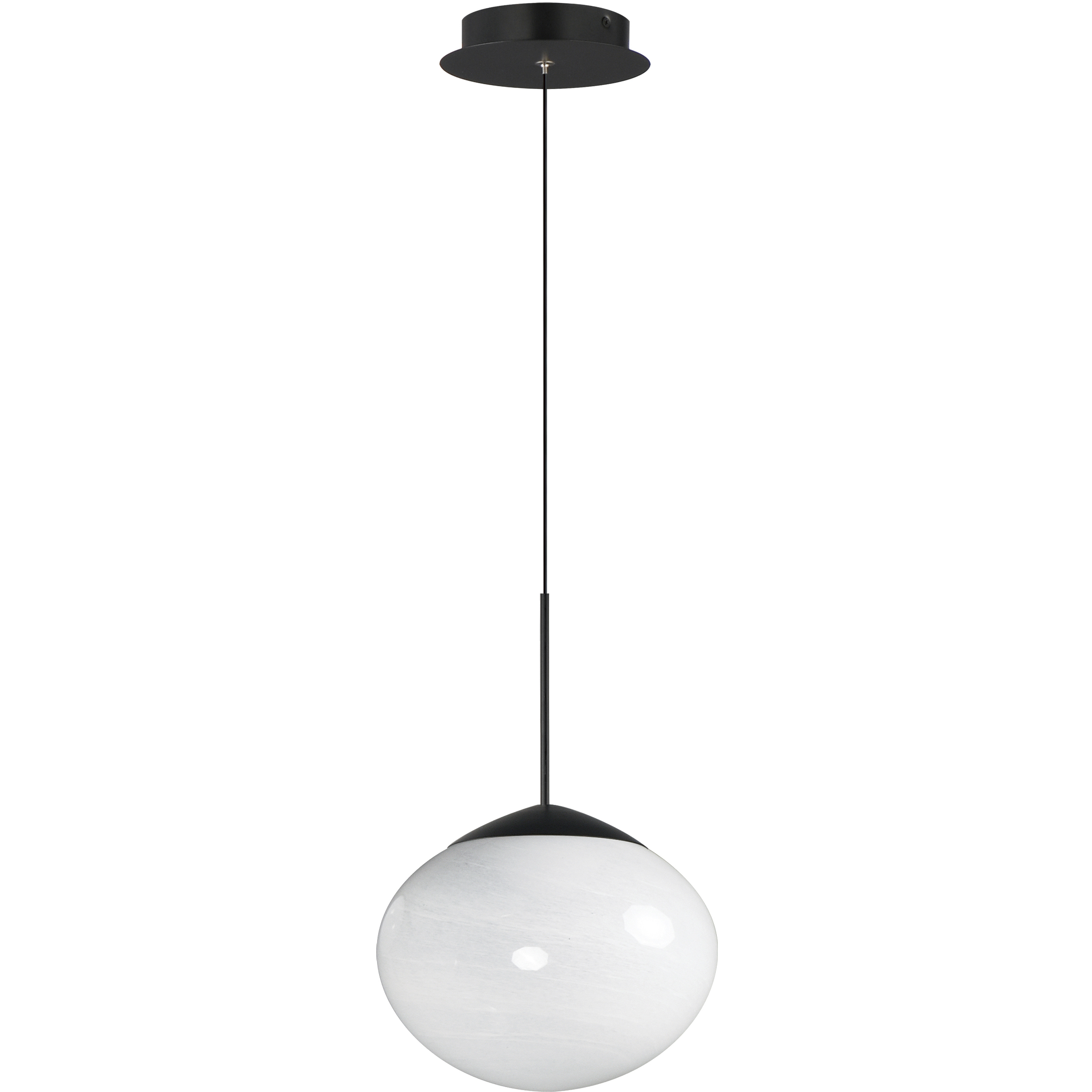 Nimbus LED 9.5 inch Black Single Pendant Ceiling Light in White Cirrus