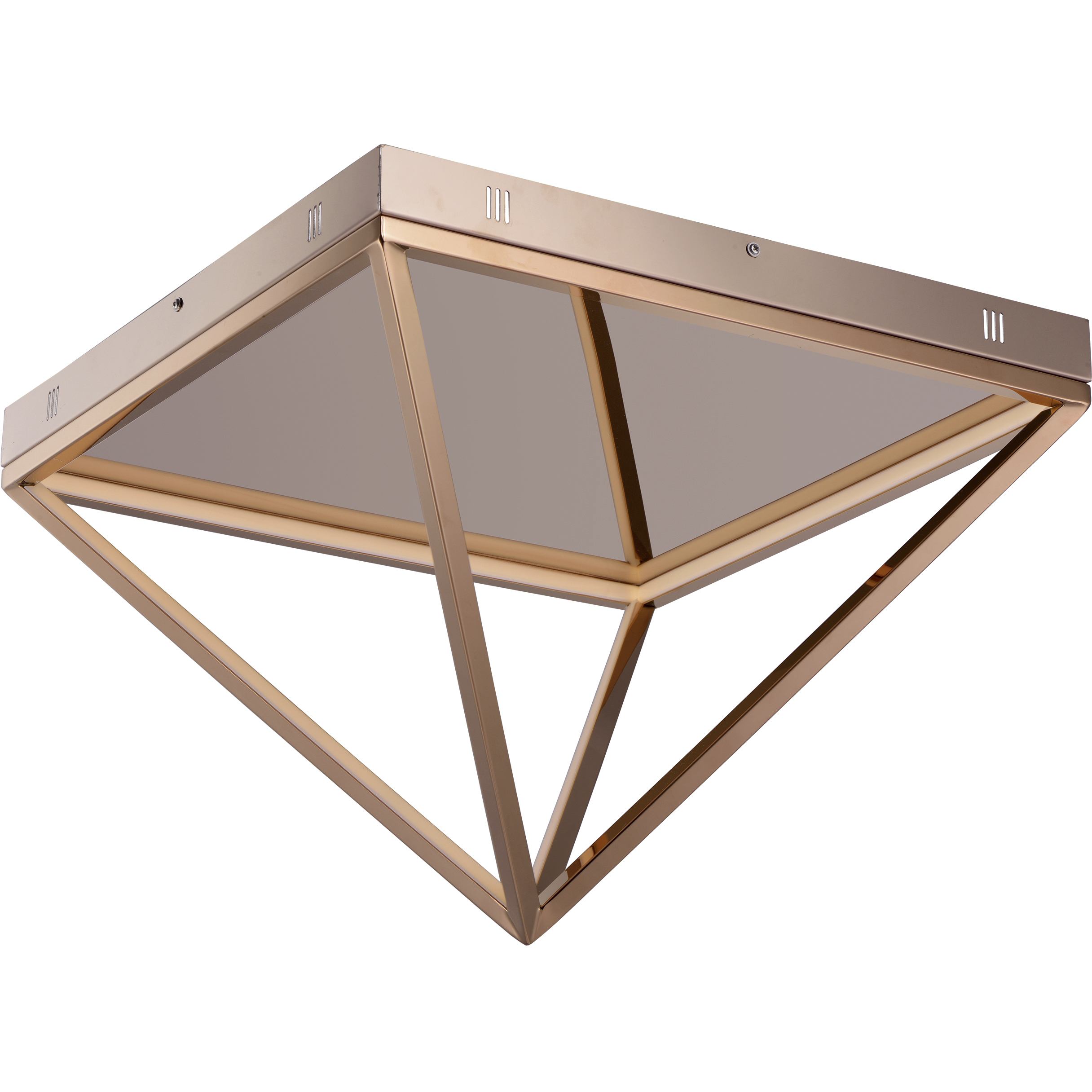 Pyramid LED 19.75 inch Rose Gold Flush Mount Ceiling Light