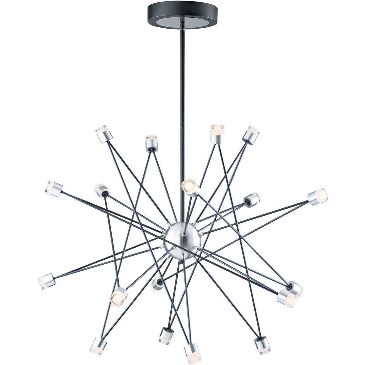 Phaeton LED 35 inch Black/Brushed Aluminum Multi-Light Pendant Ceiling Light