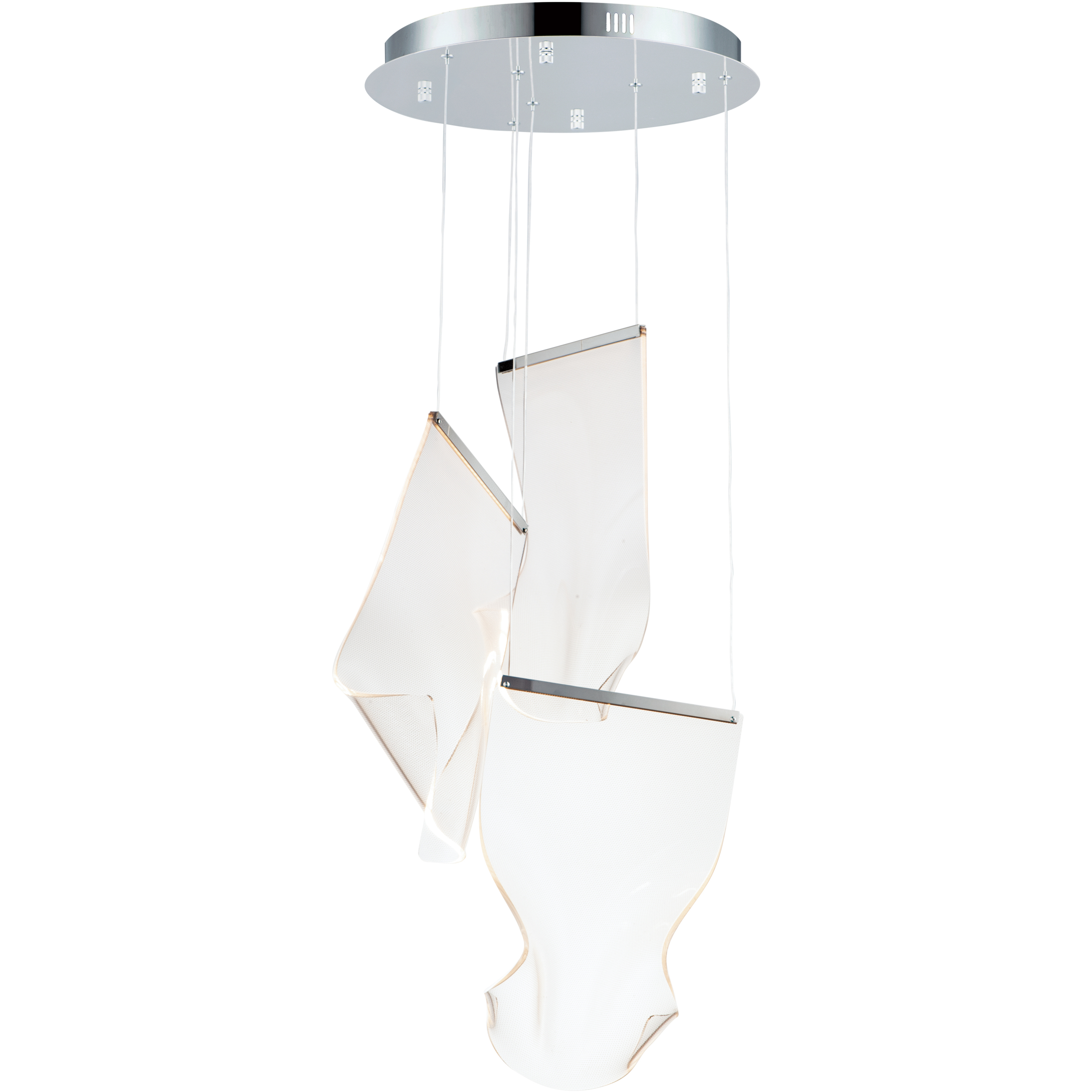 Rinkle LED 15.75 inch Polished Chrome Multi-Light Pendant Ceiling Light