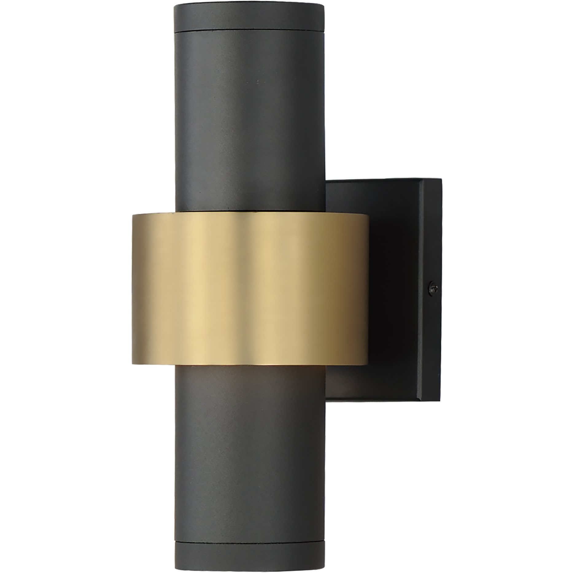 Reveal Outdoor LED 12 inch Black and Gold Outdoor Wall Mount