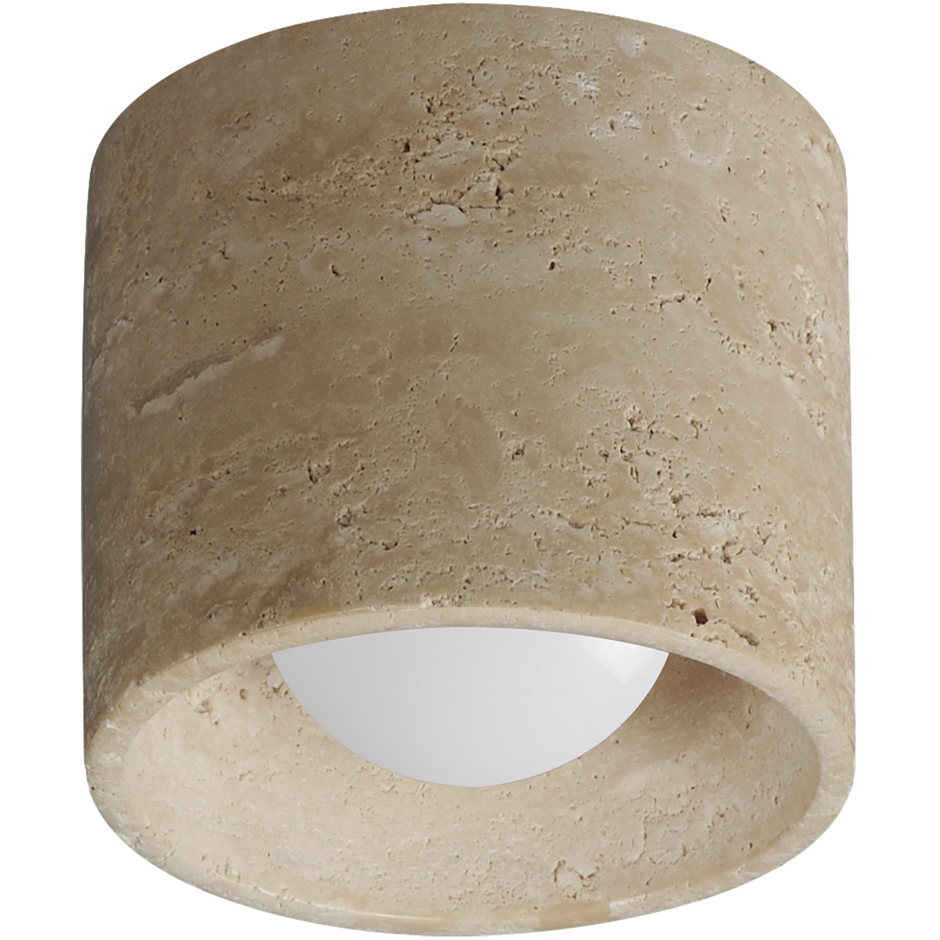 Cava LED 5 inch Travertine Semi-Flush Mount Ceiling Light