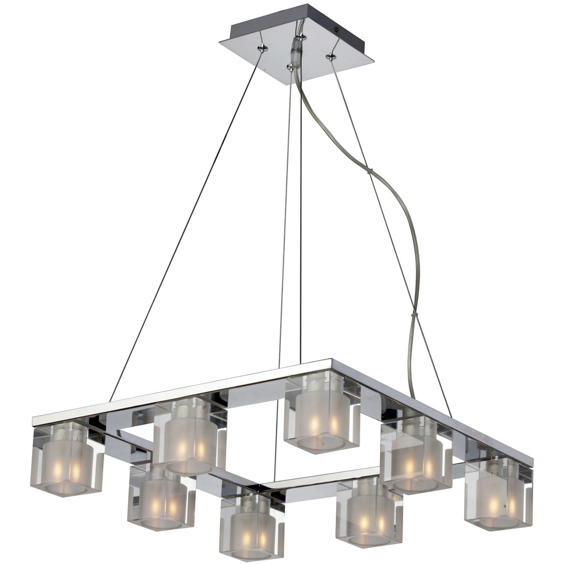 Blocs 8 Light 16.5 inch Polished Chrome Single Pendant Ceiling Light