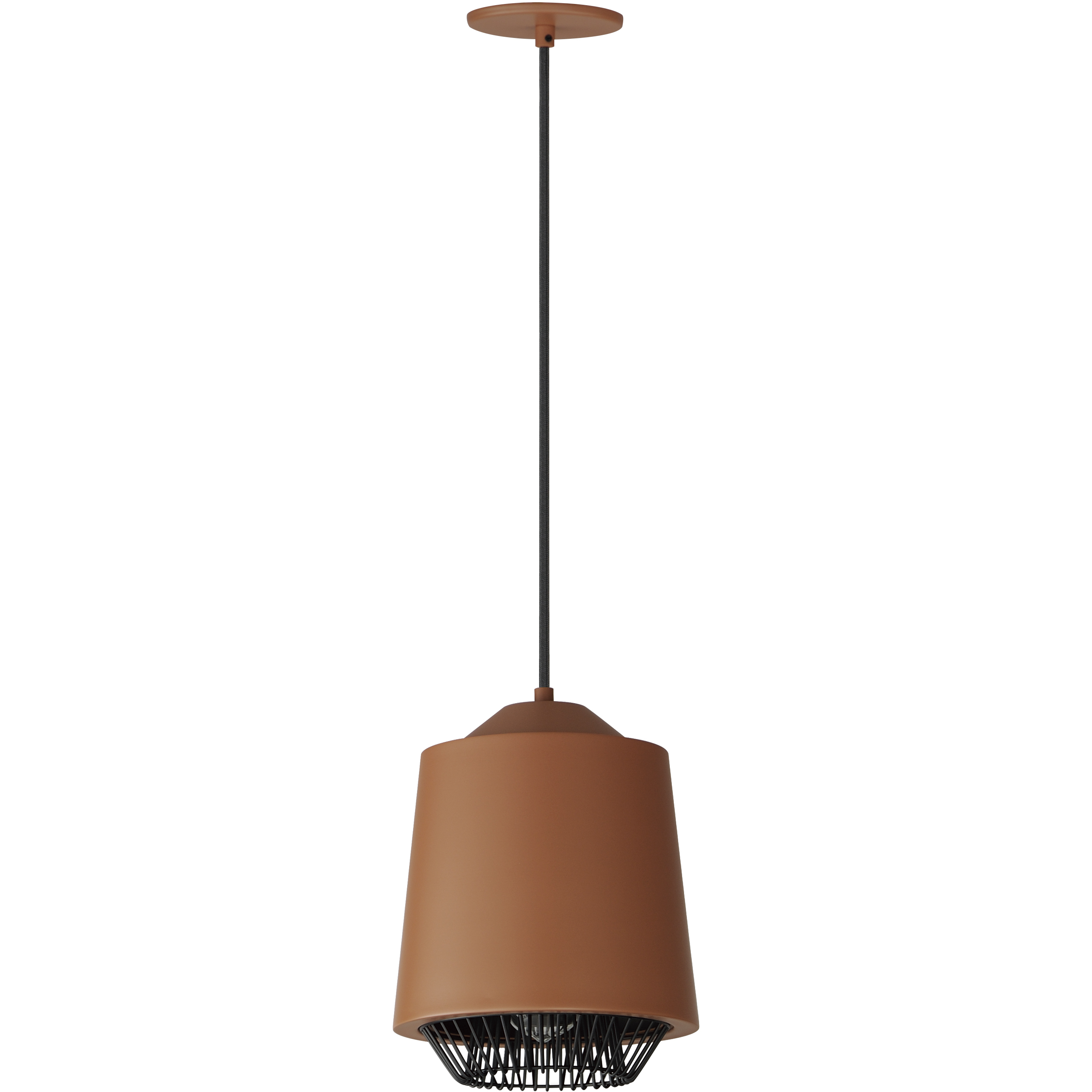 Phoenix LED 9 inch Brick and Black Single Pendant Ceiling Light