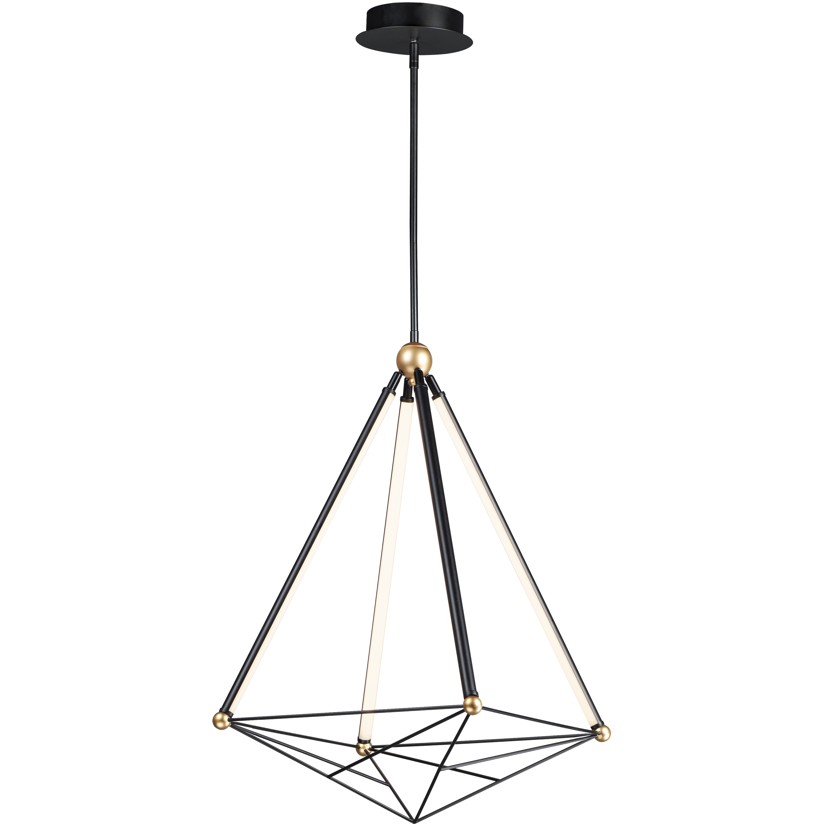 Spire LED 26.75 inch Black and Gold Single Pendant Ceiling Light