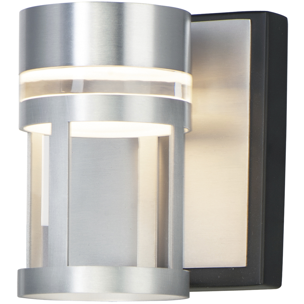 Accord LED 5 inch Black and Brushed Aluminum Bath Vanity Wall Light
