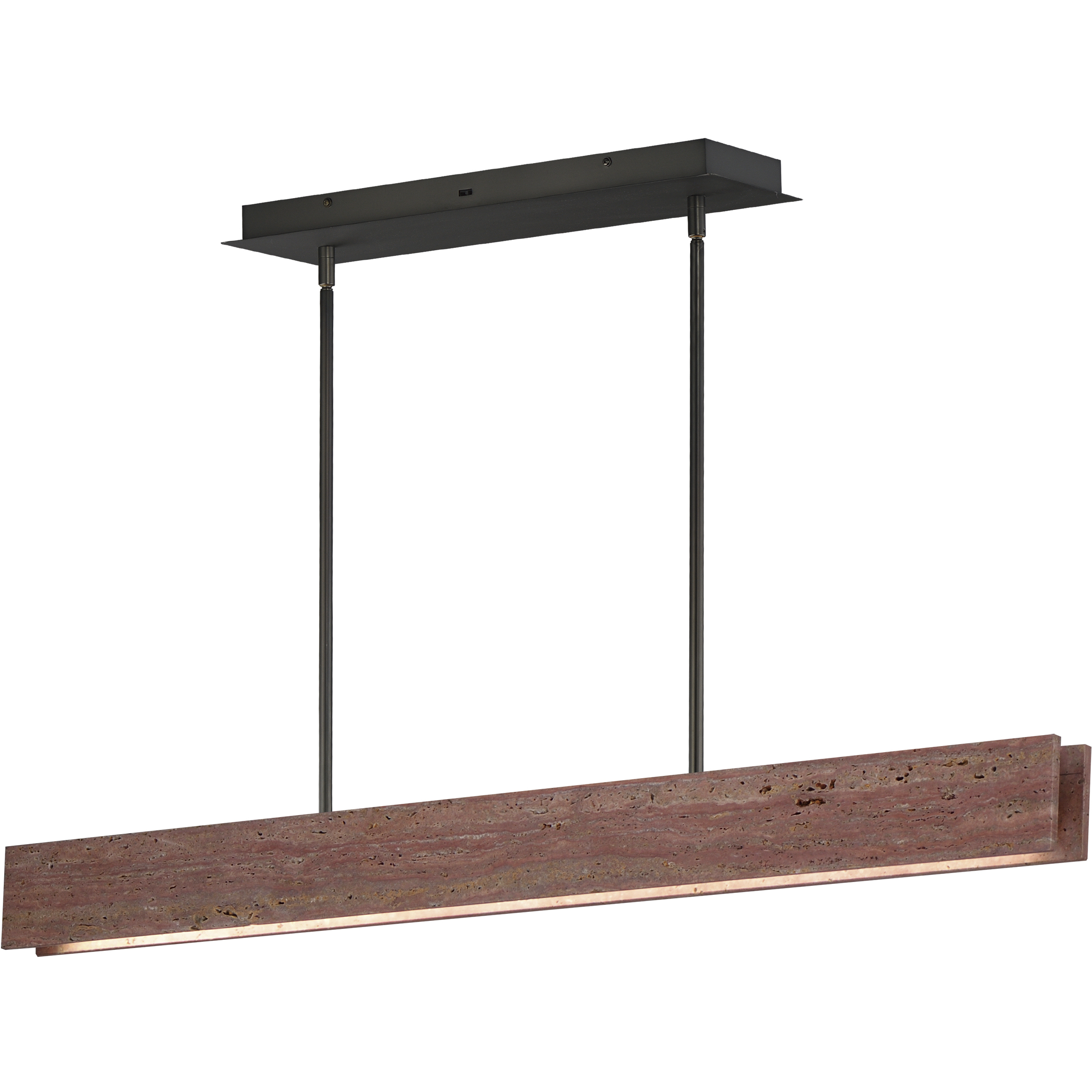 Lintel LED 47.25 inch Rosso Laterite and Gunmetal Linear Pendant Ceiling Light