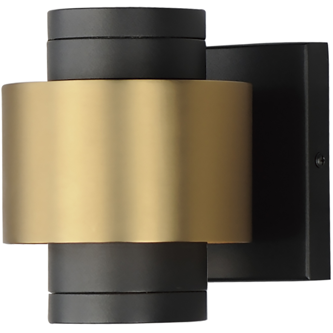 Reveal Outdoor LED 5.25 inch Black and Gold Outdoor Wall Mount