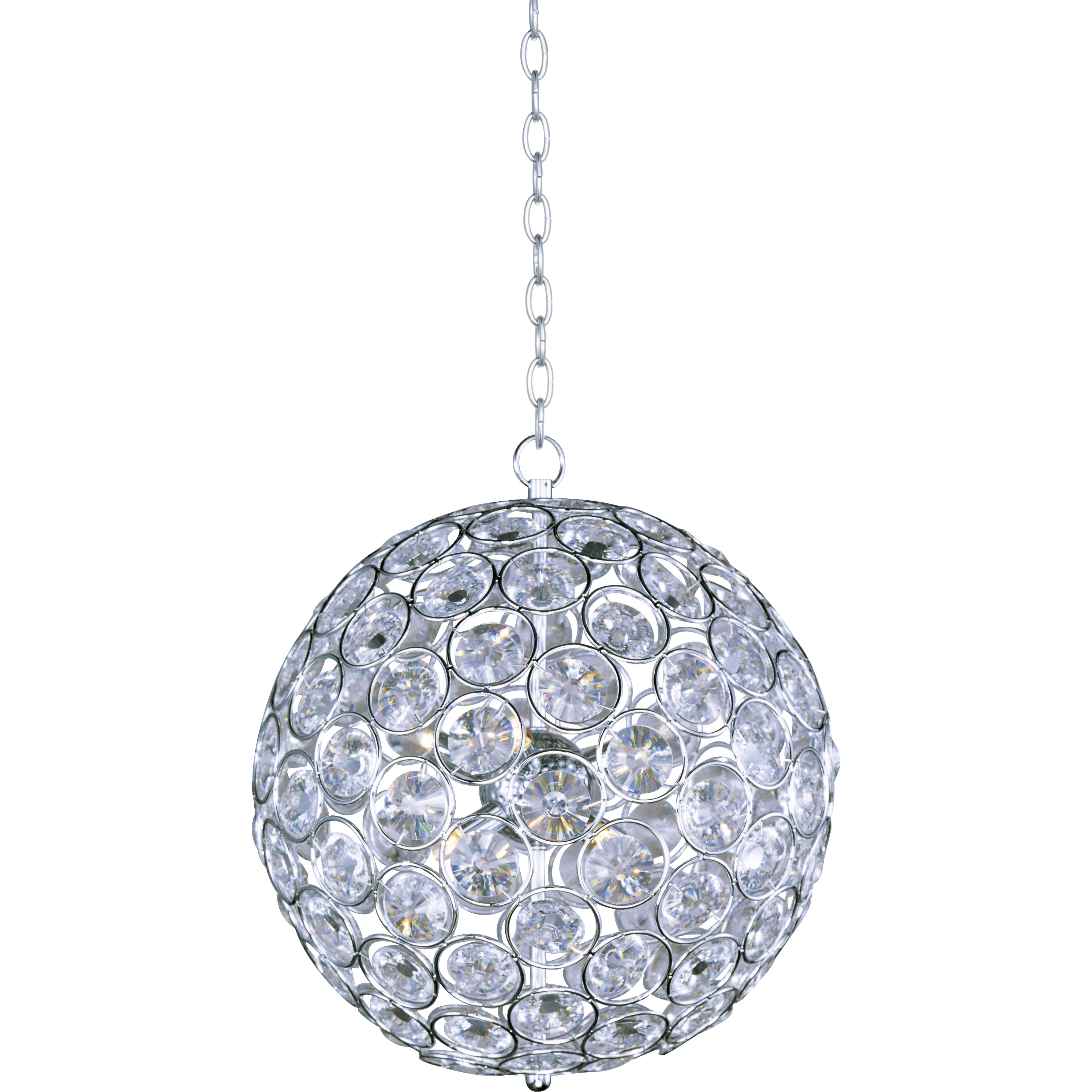Brilliant 8 Light 16 inch Polished Chrome Single Pendant Ceiling Light