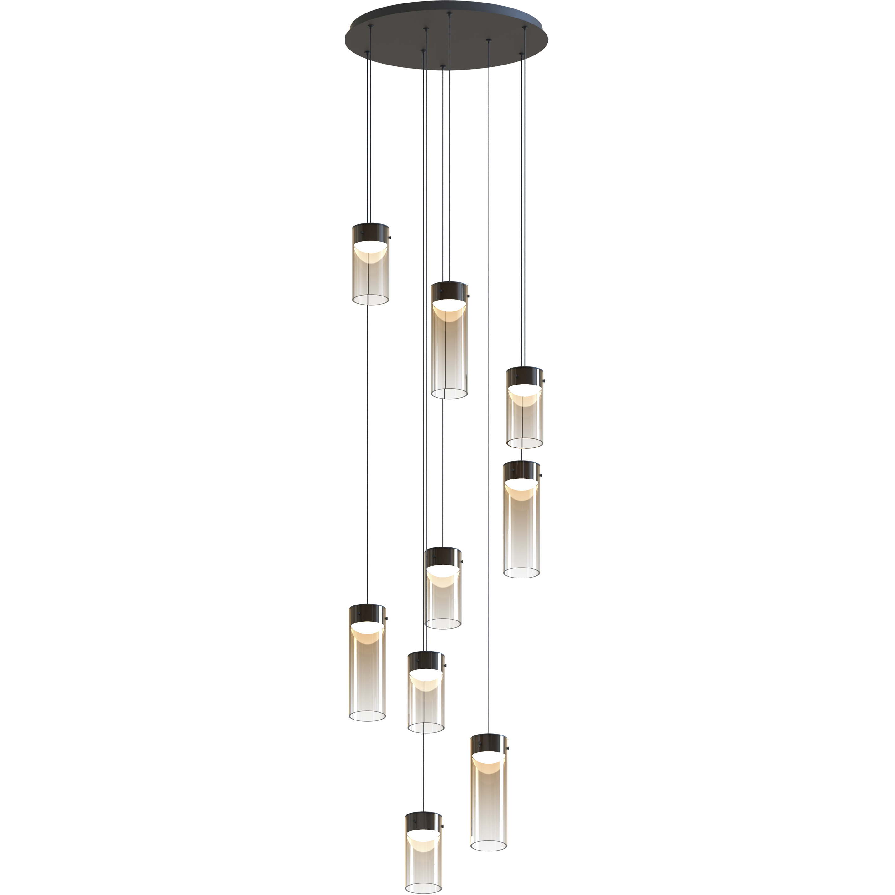 Highball LED 22.75 inch Gunmetal Multi-Light Pendant Ceiling Light in Amber