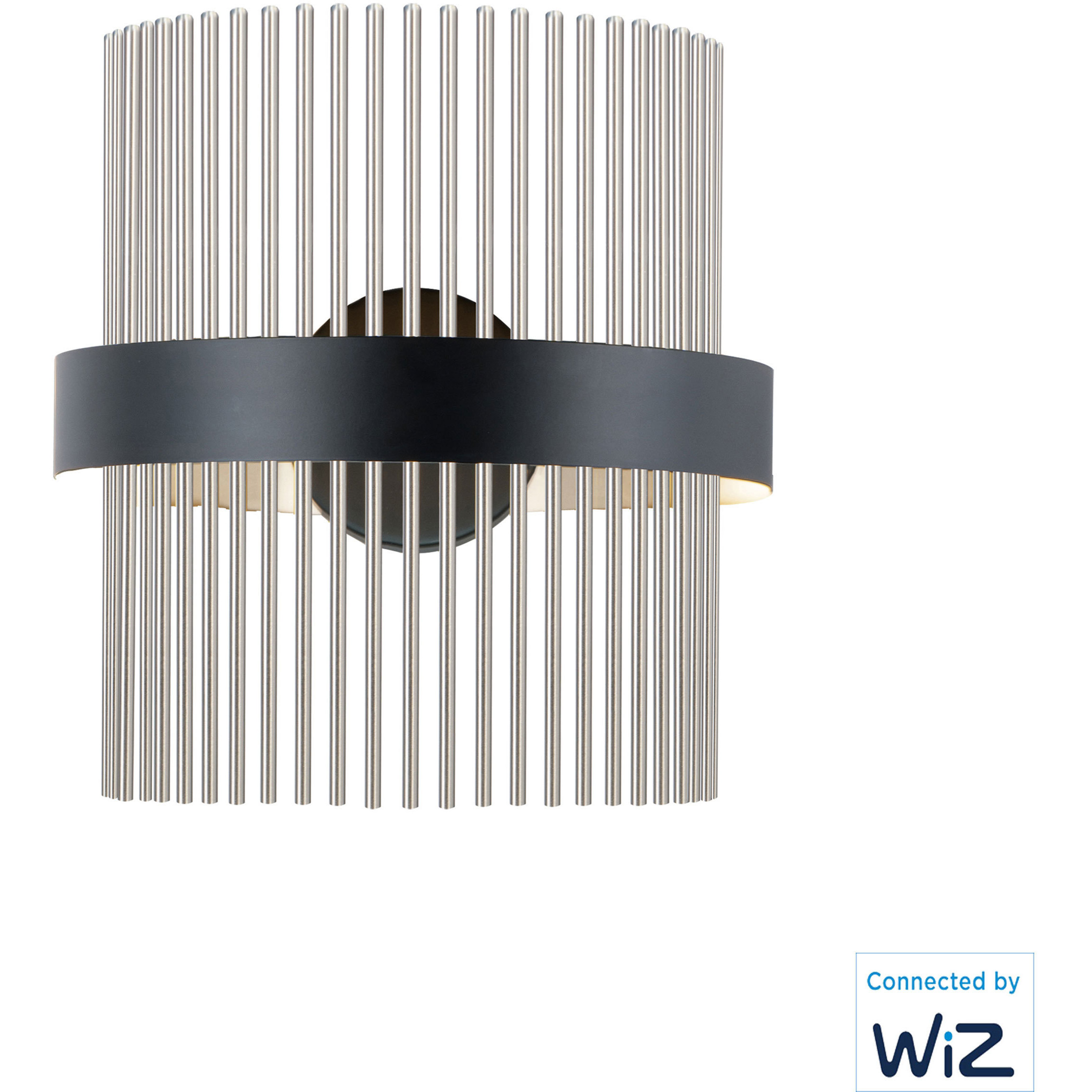 Chimes WiZ LED 7 inch Black and Satin Nickel Wall Sconce Wall Light