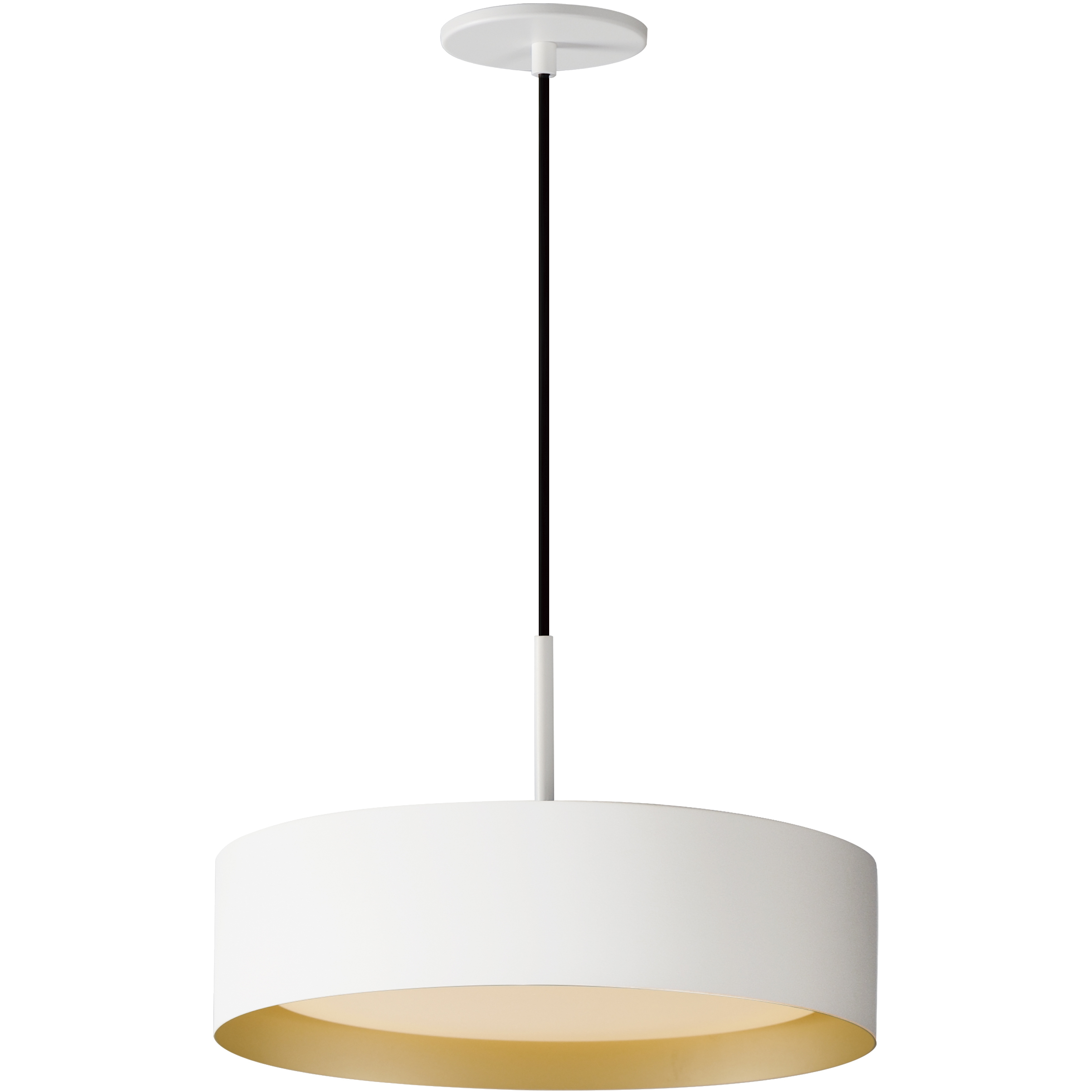 Echo LED 16 inch White and Gold Single Pendant Ceiling Light in White/Gold