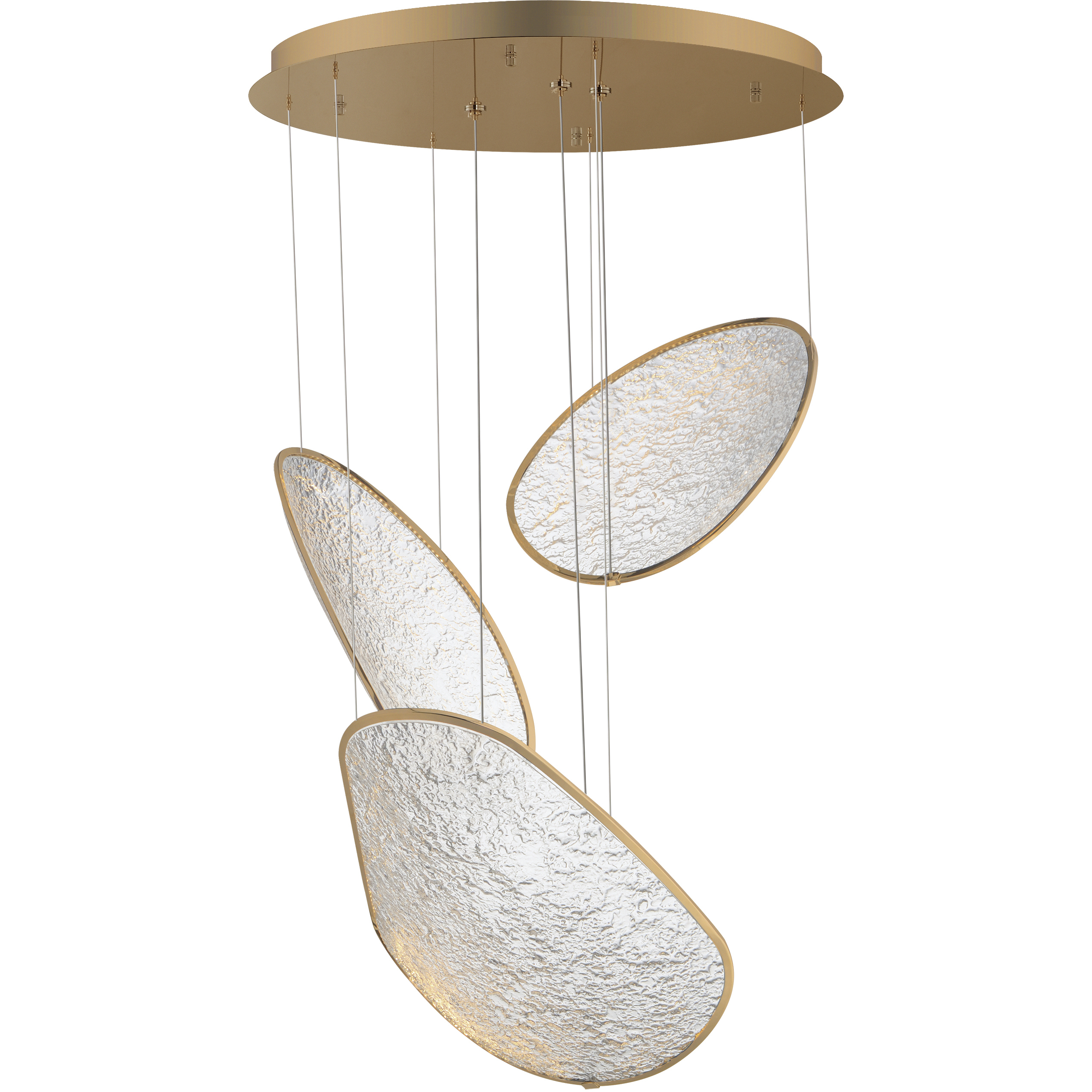 Moonscapes LED 28.5 inch Brushed Champagne Multi-Light Pendant Ceiling Light