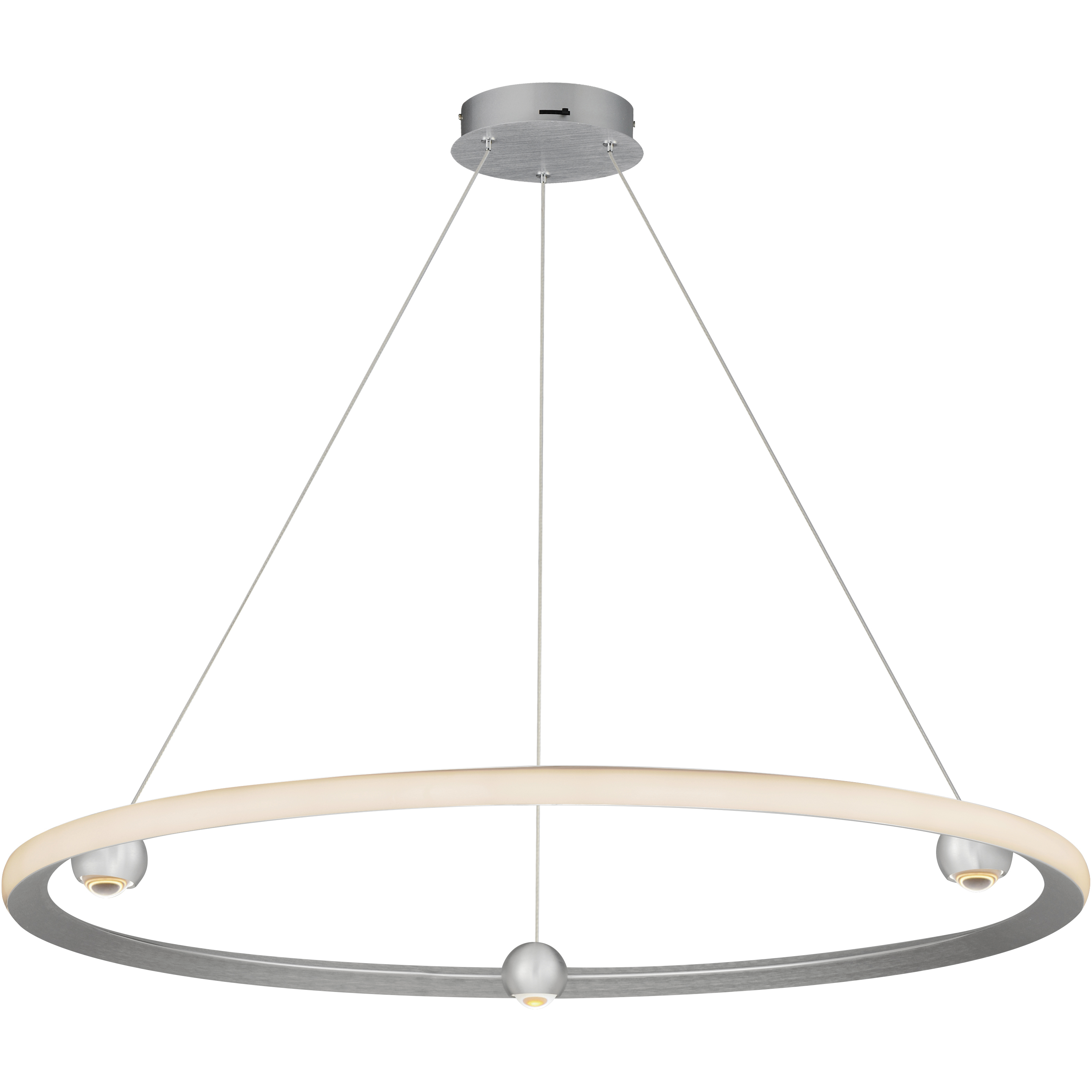 Nodes LED 40 inch Brushed Aluminum Ring Pendant Ceiling Light